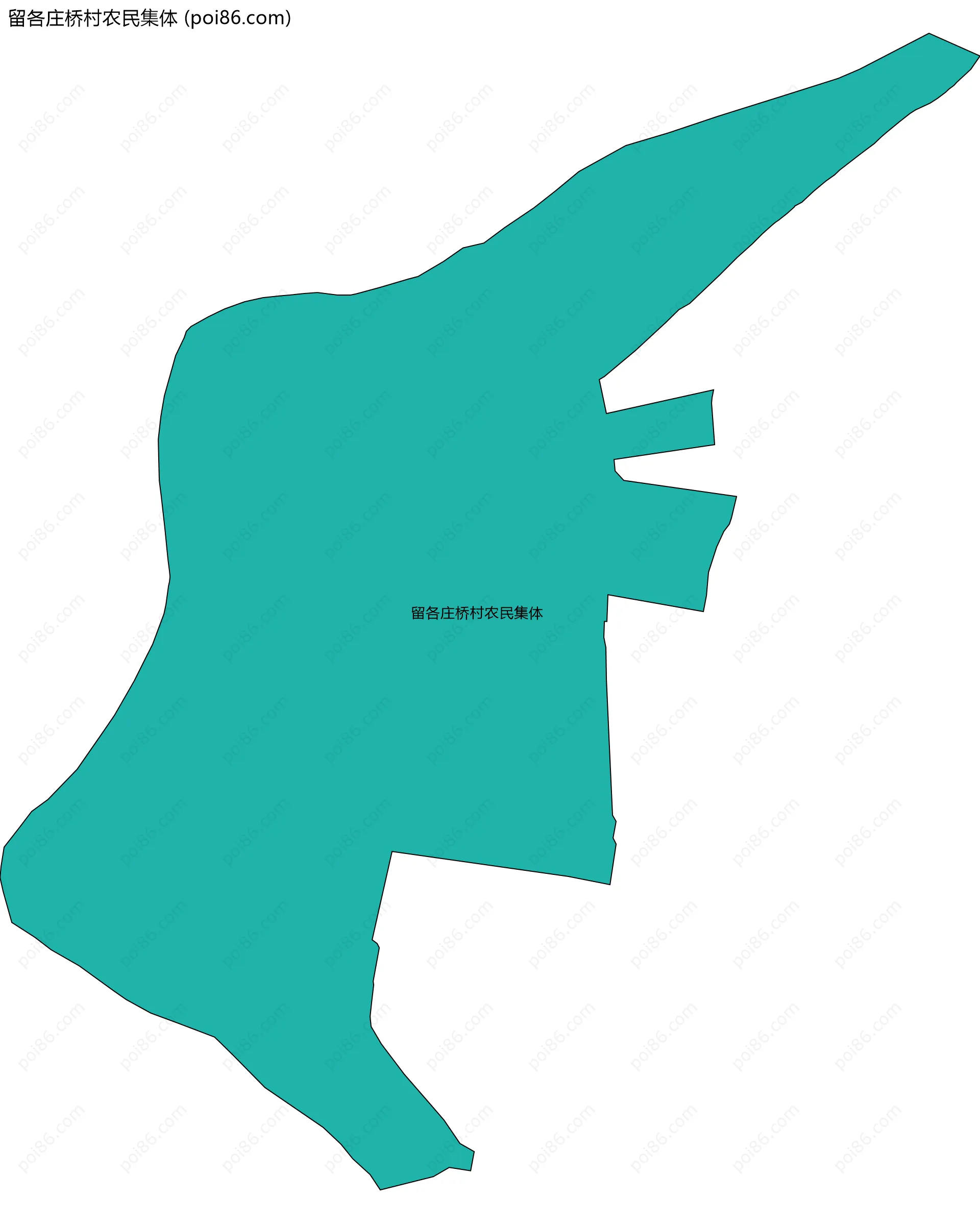 留各庄桥村农民集体边界地图