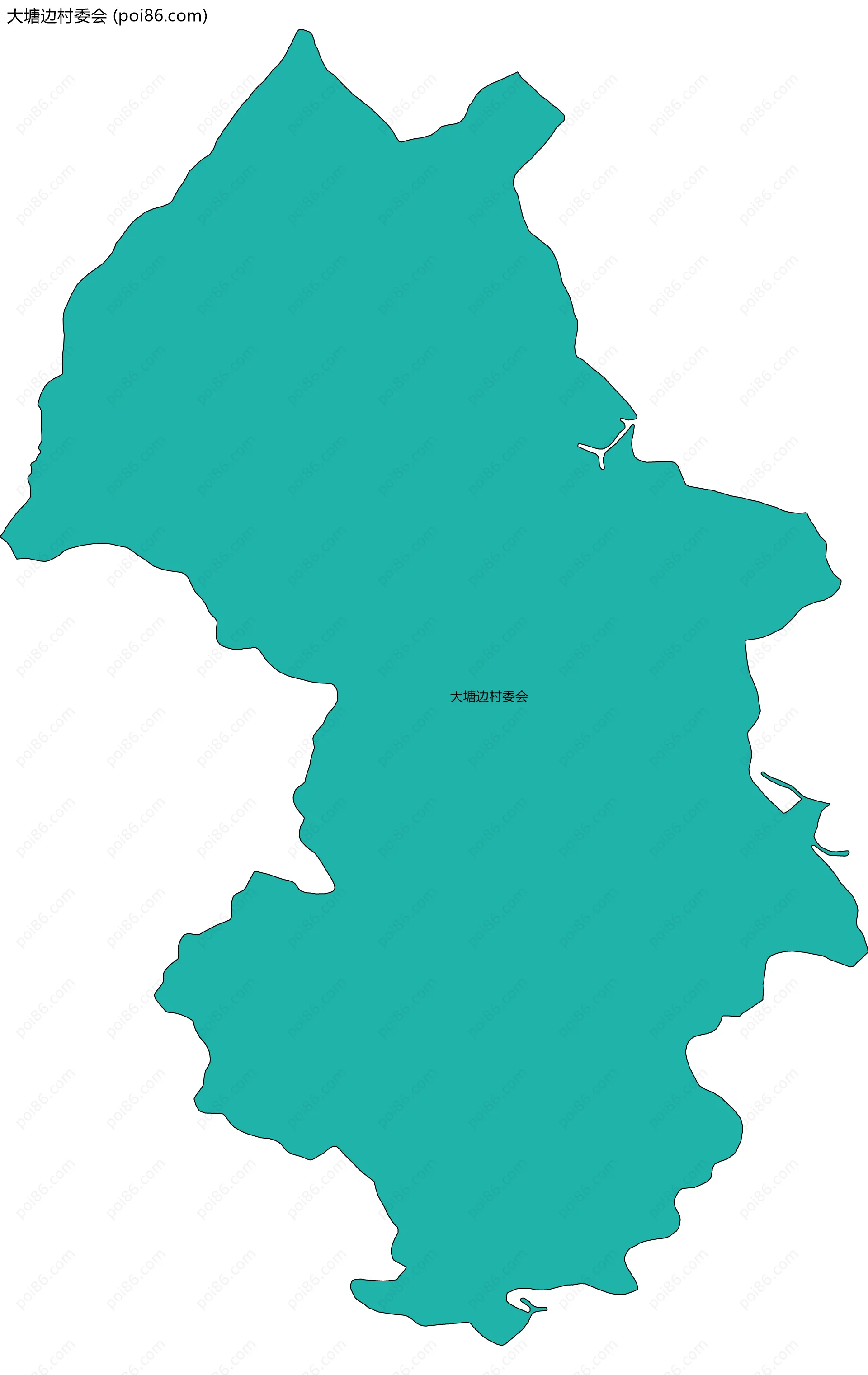 大塘边村委会边界地图