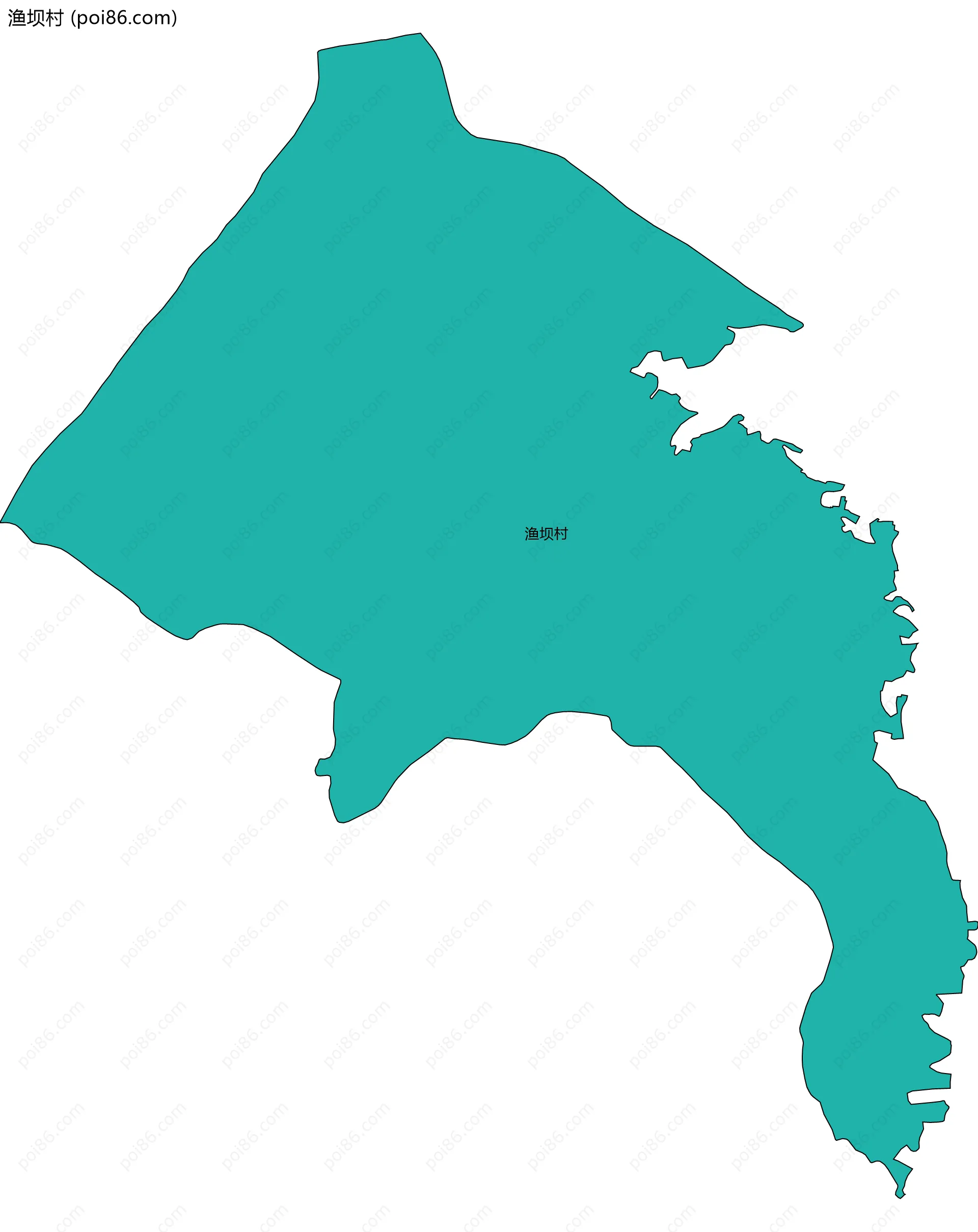 渔坝村边界地图