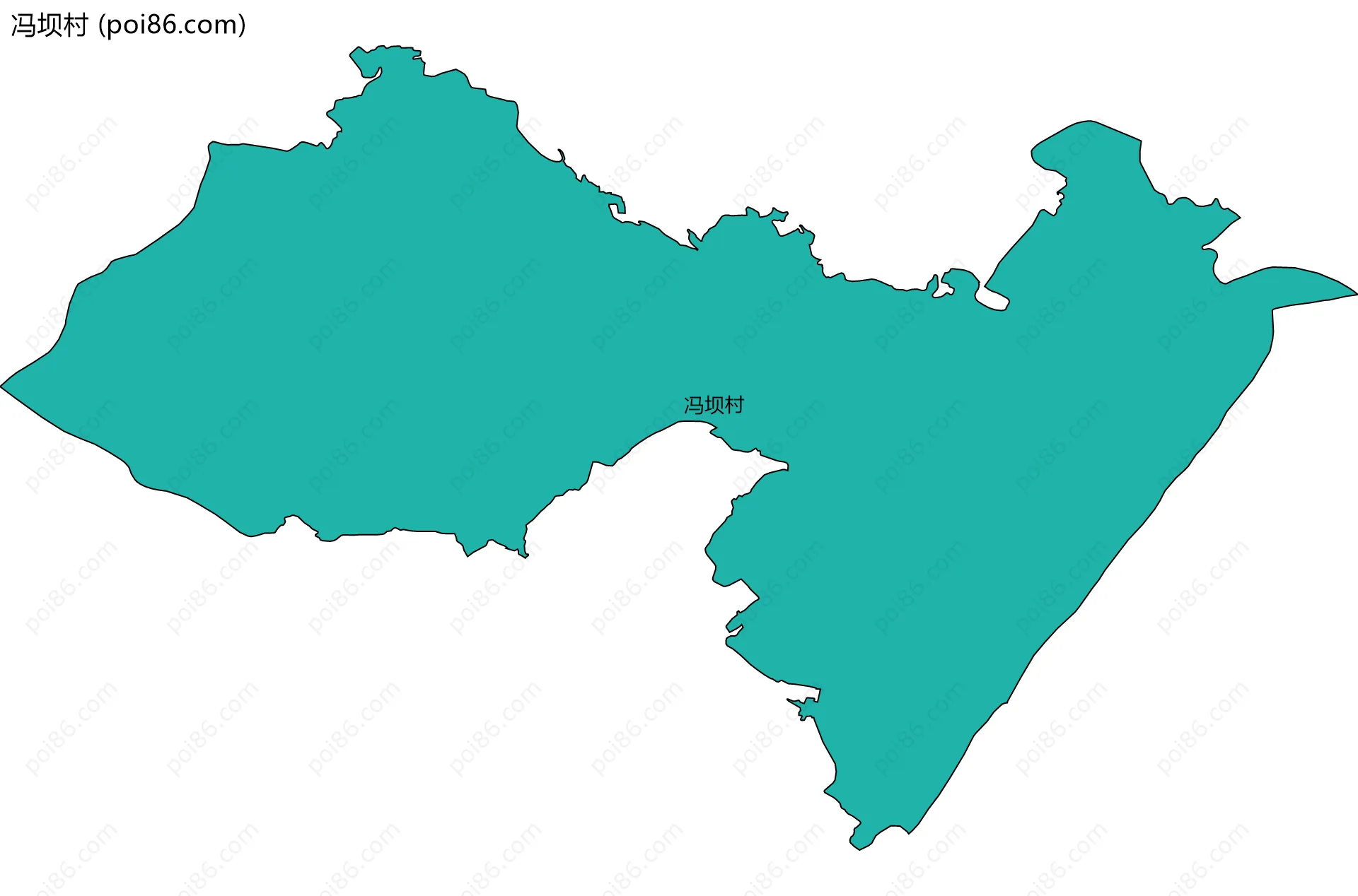 冯坝村边界地图