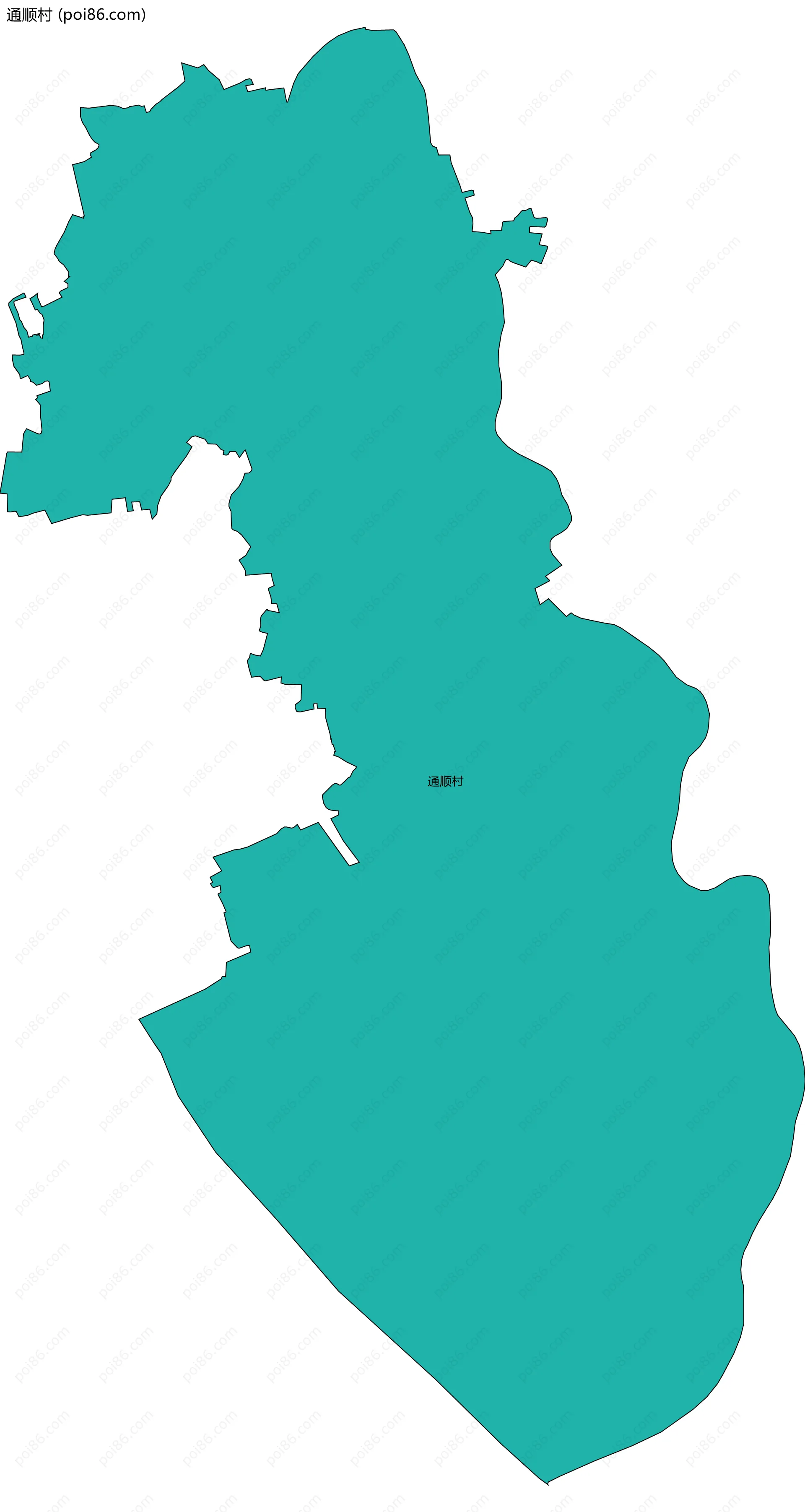 通顺村边界地图