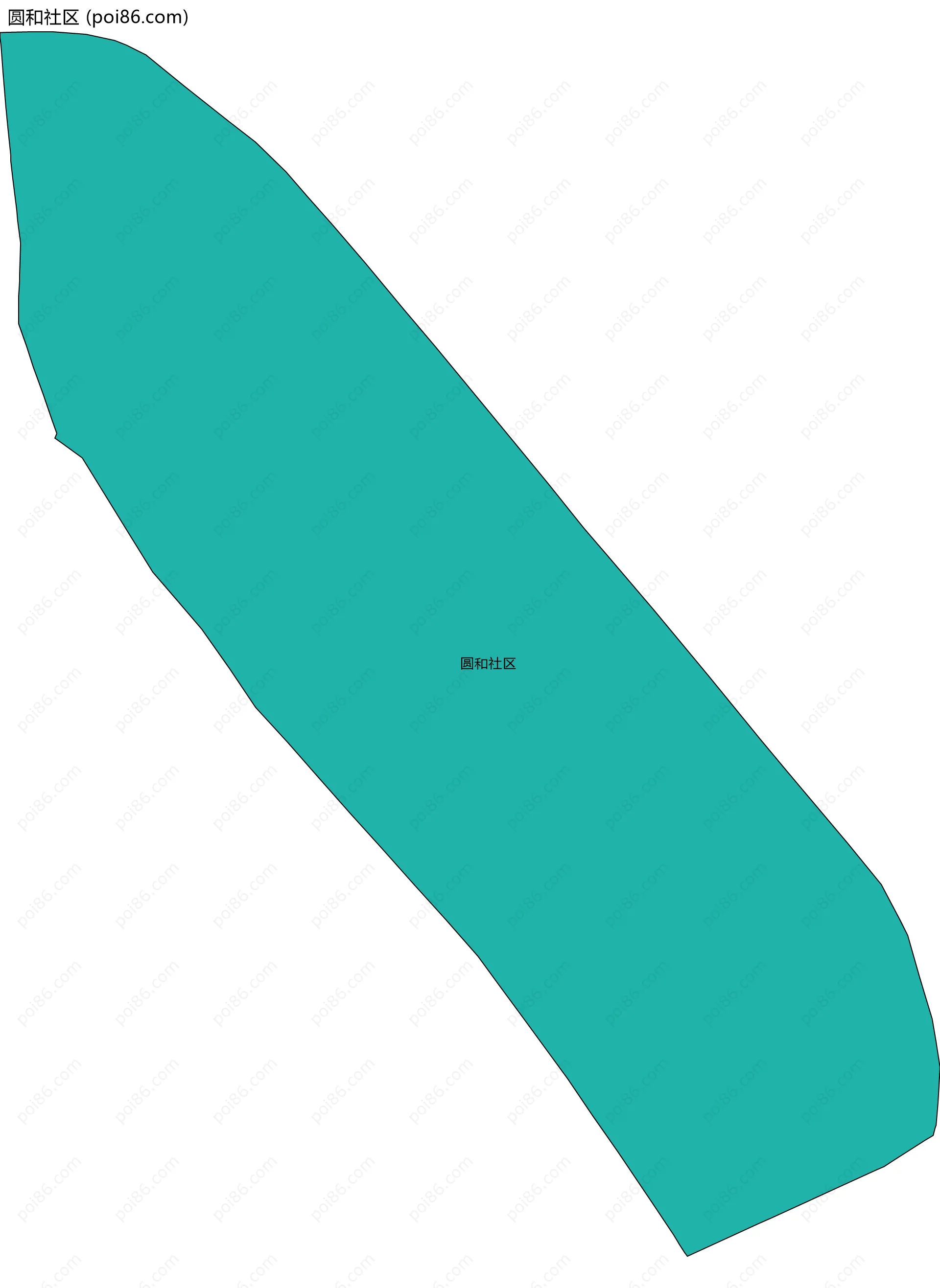 圆和社区边界地图