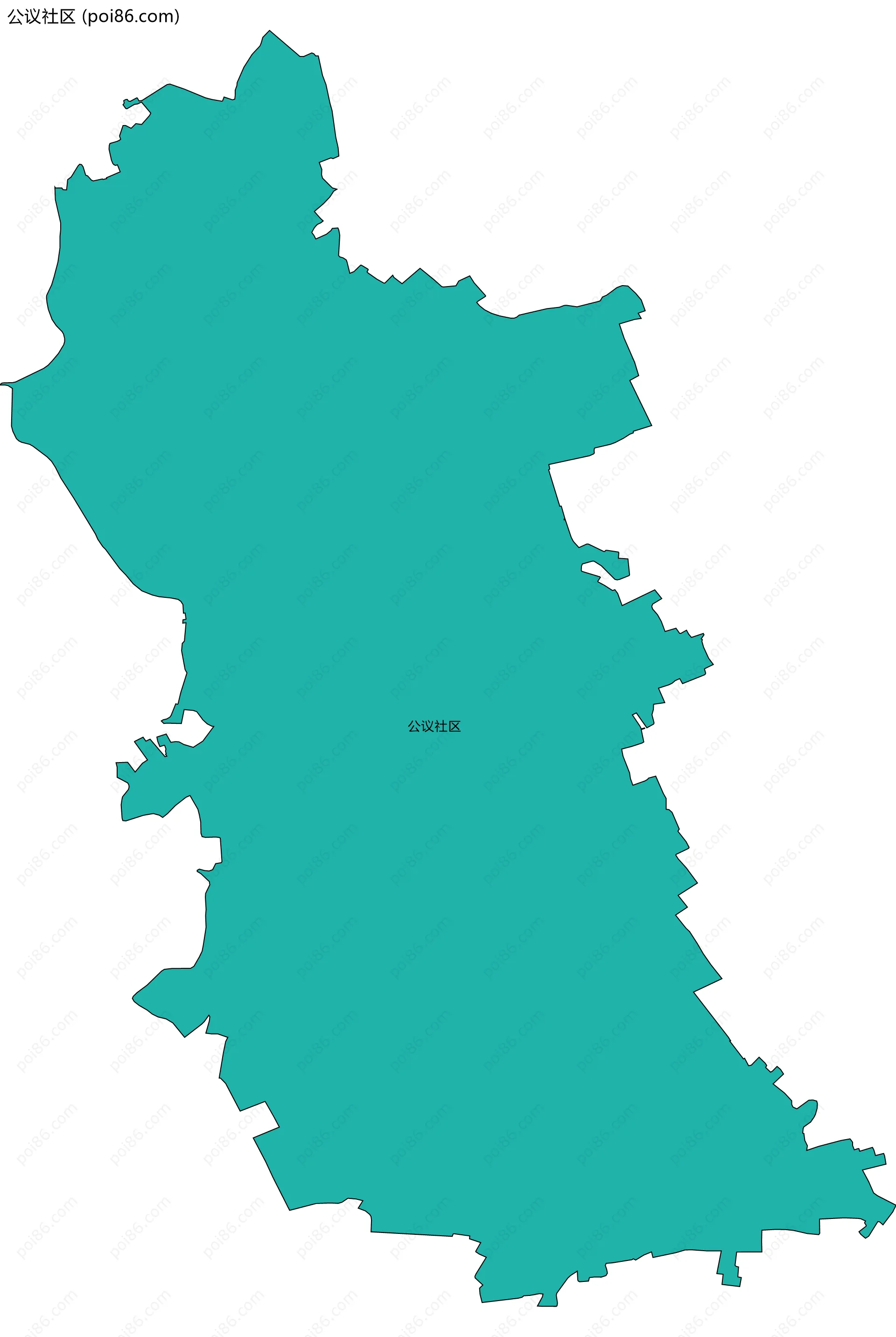 公议社区边界地图