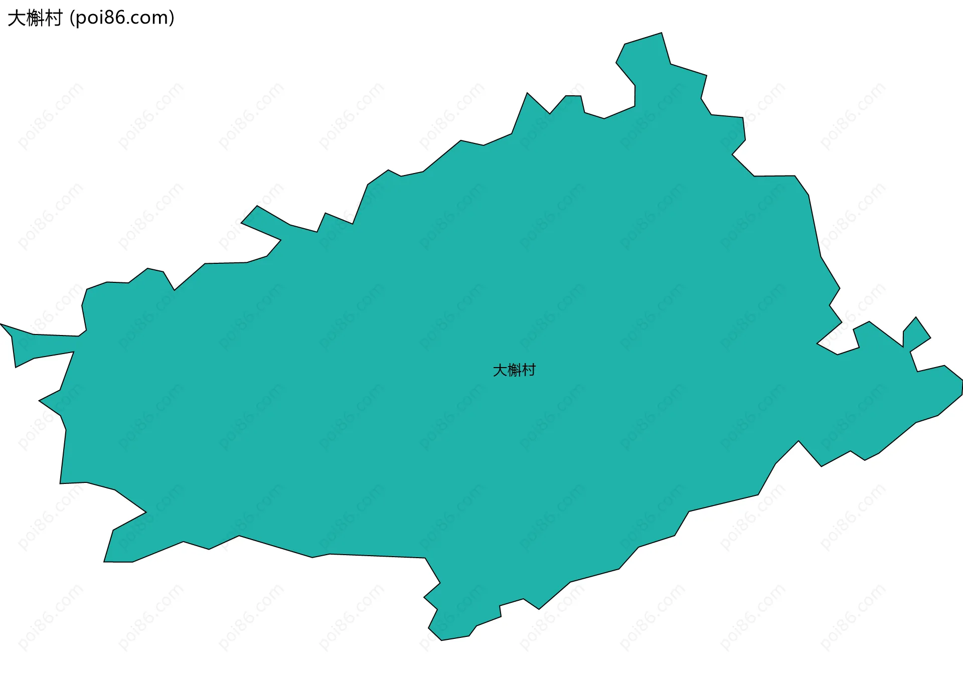 大槲村边界地图