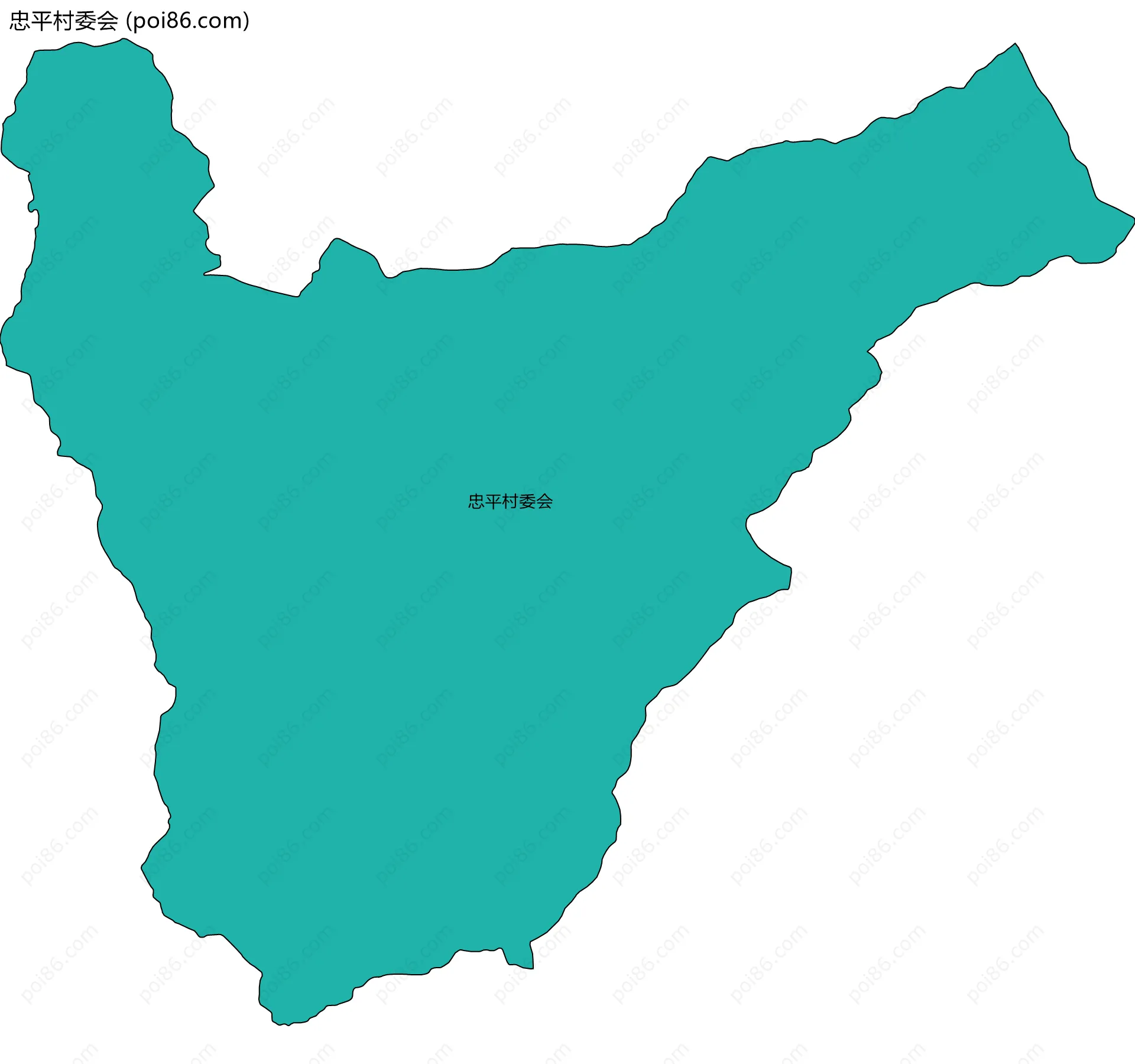 忠平村委会边界地图