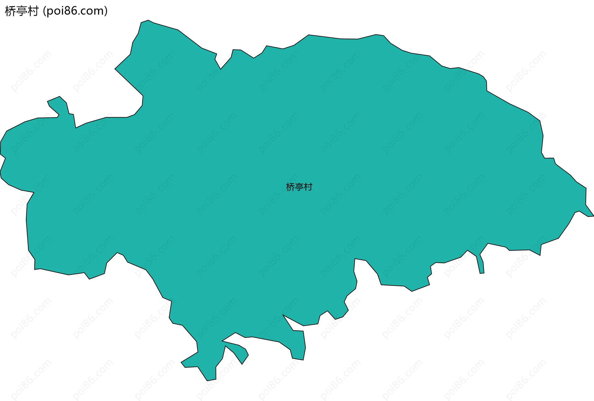 桥亭村边界地图