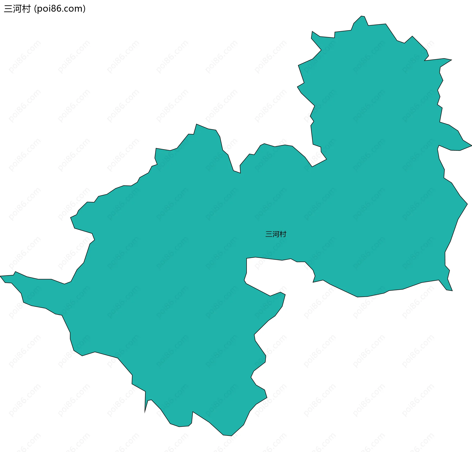 三河村边界地图