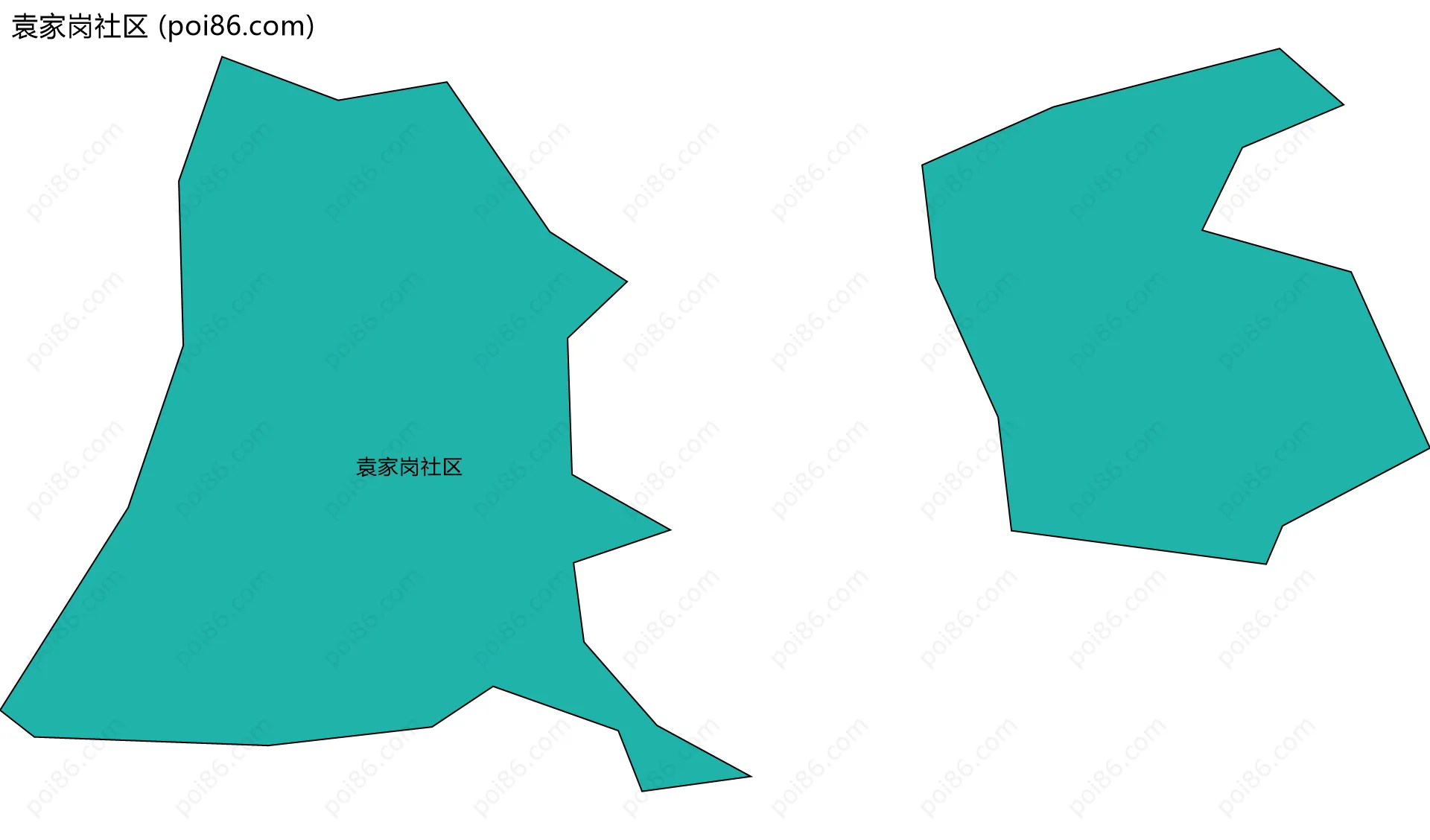 袁家岗社区边界地图