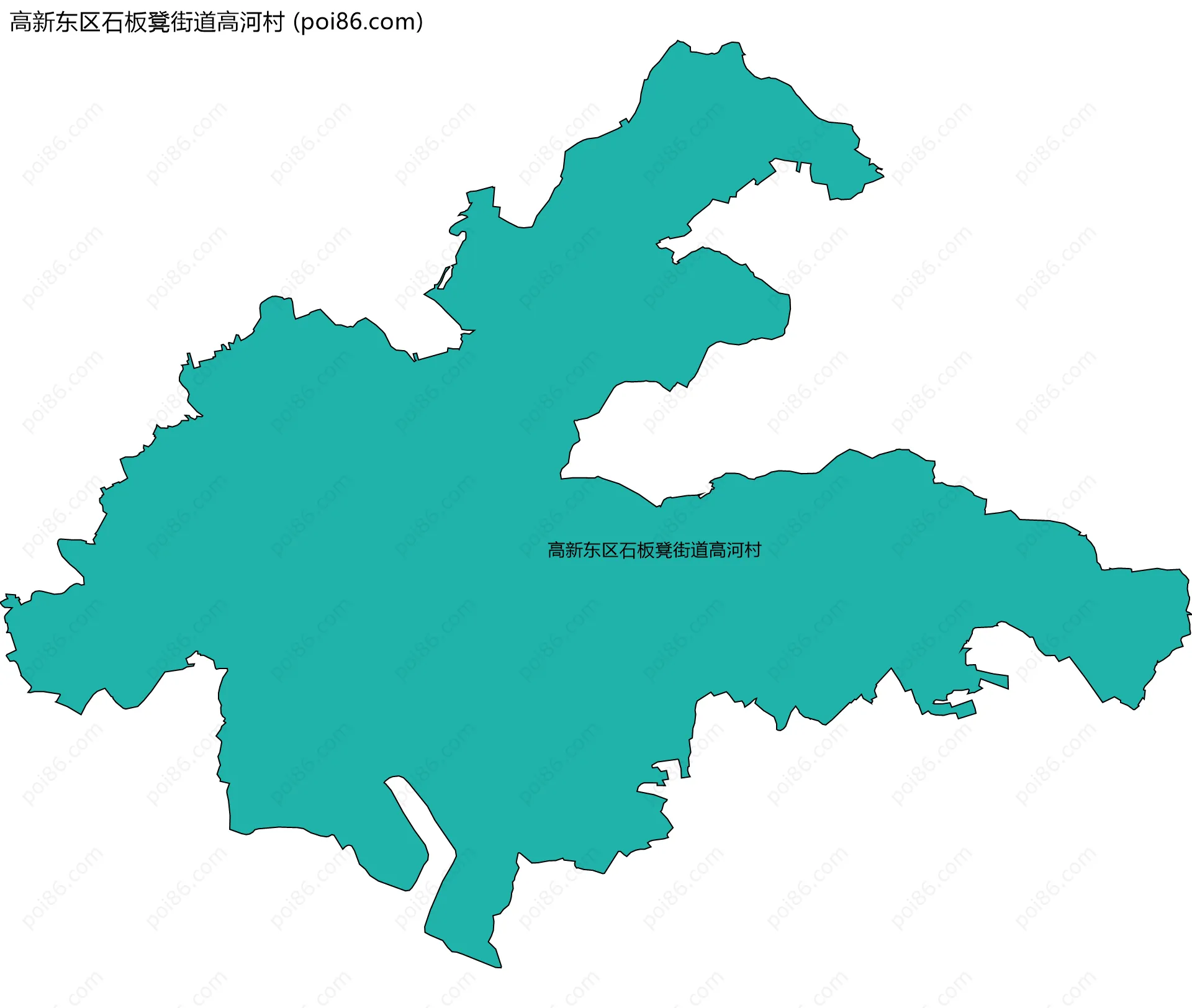 高新东区石板凳街道高河村边界地图