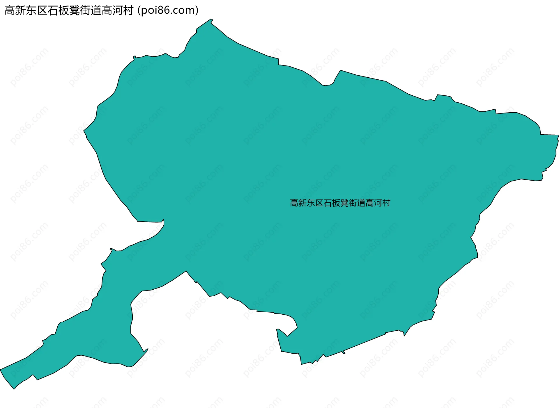 高新东区石板凳街道高河村边界地图
