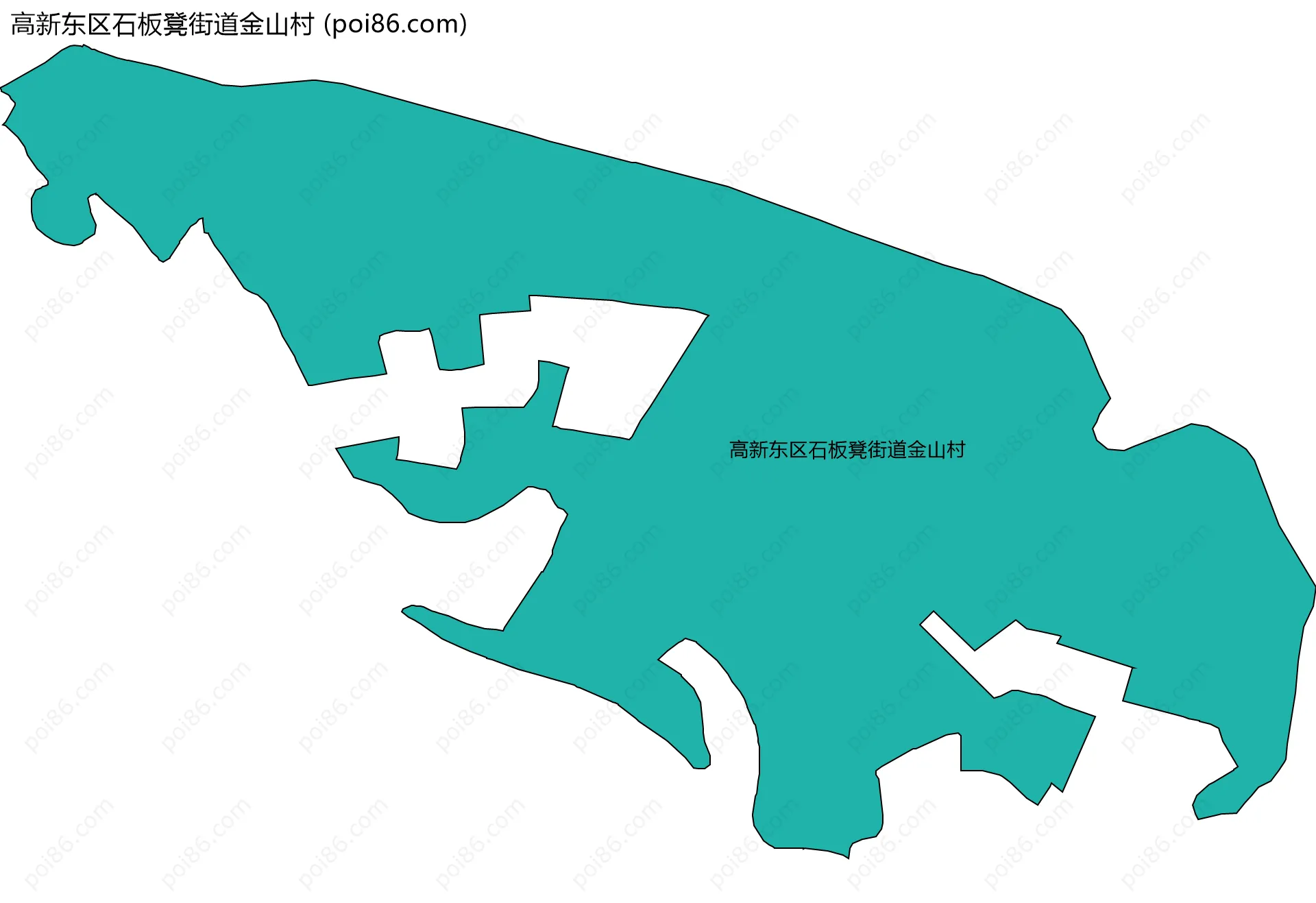 高新东区石板凳街道金山村边界地图