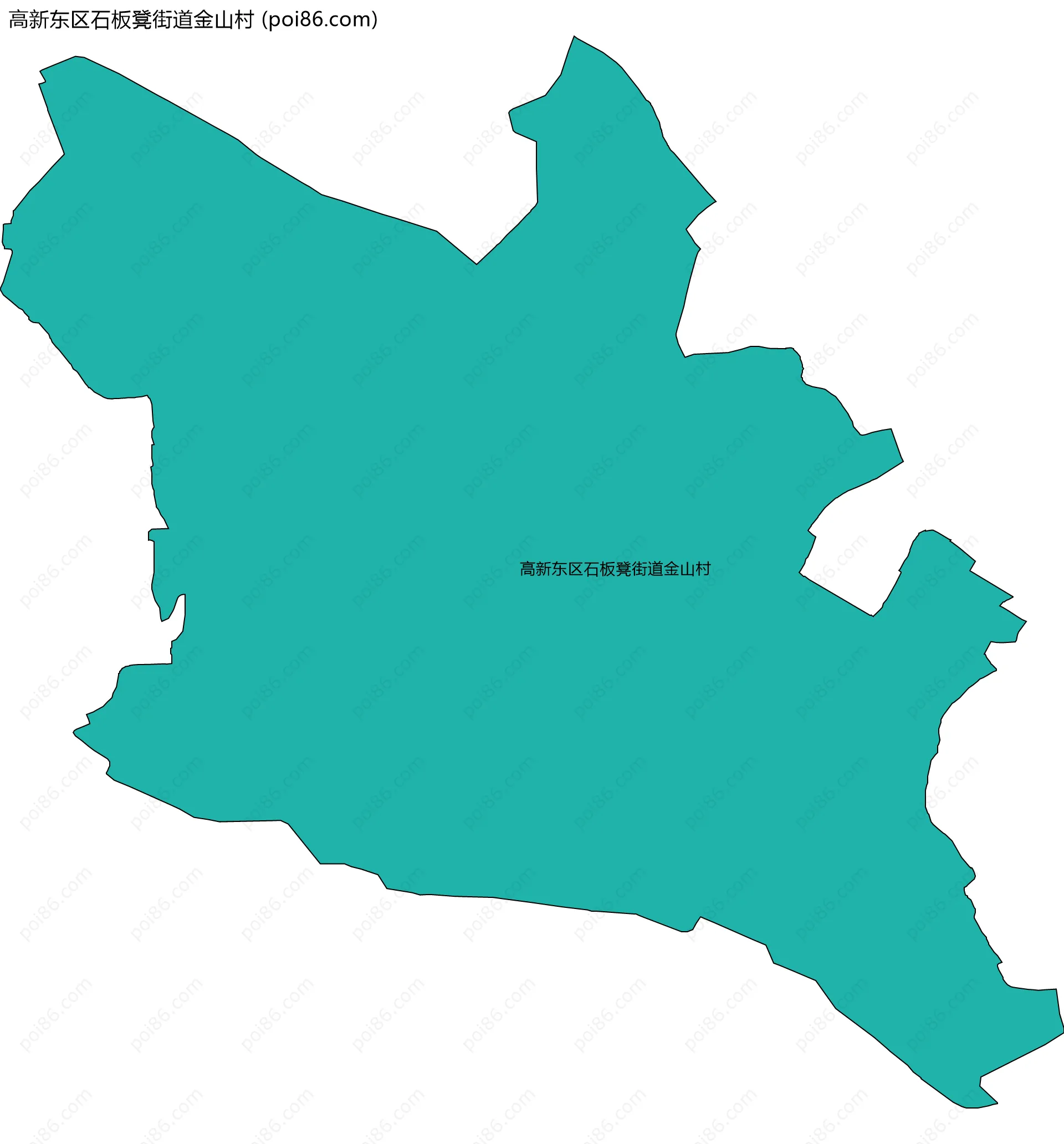高新东区石板凳街道金山村边界地图