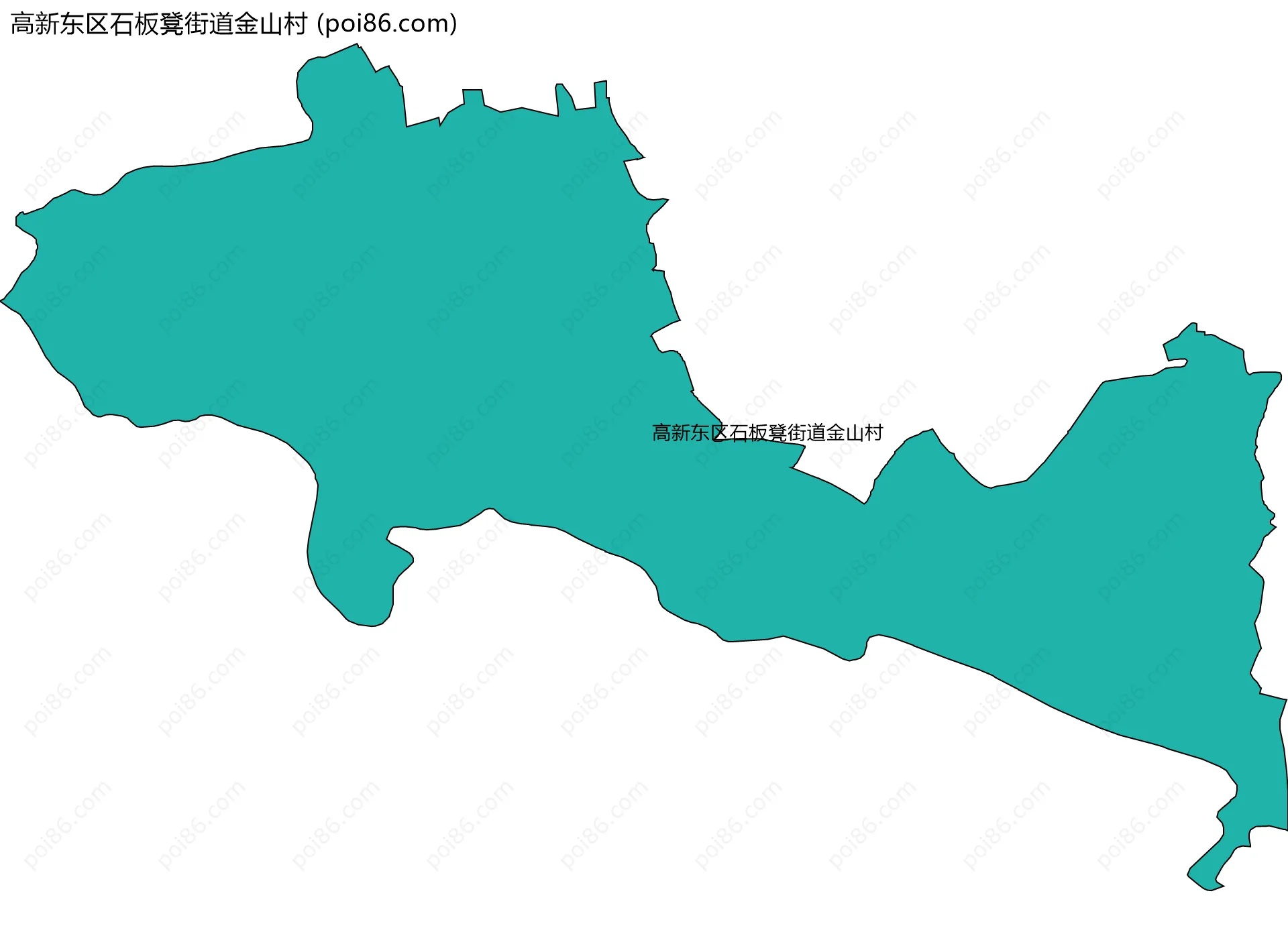 高新东区石板凳街道金山村边界地图
