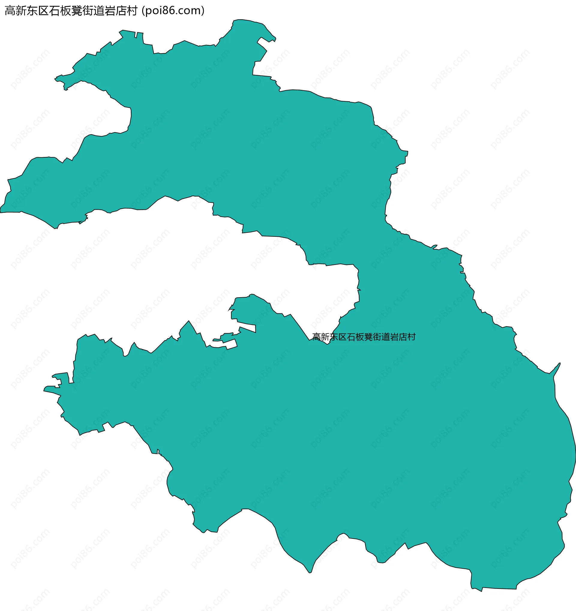 高新东区石板凳街道岩店村边界地图