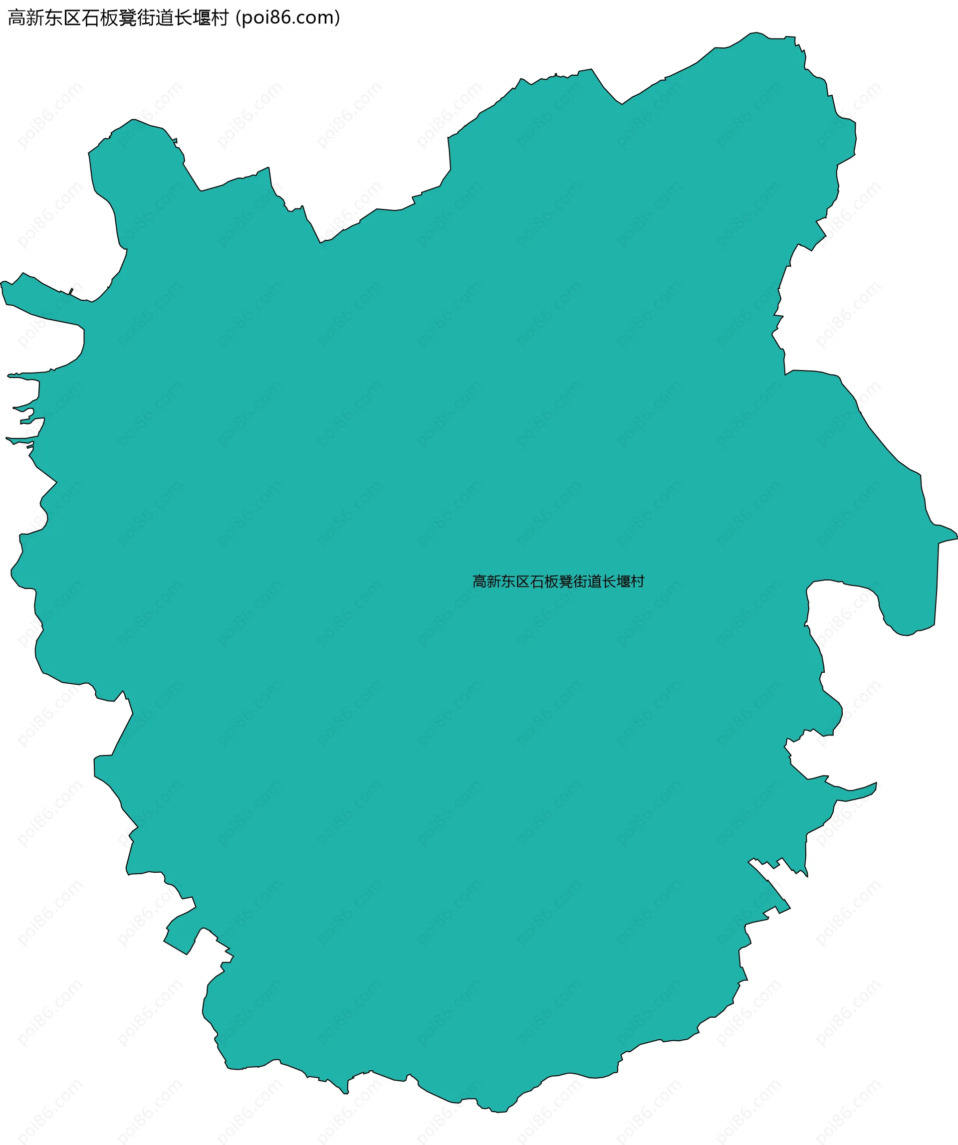 高新东区石板凳街道长堰村边界地图