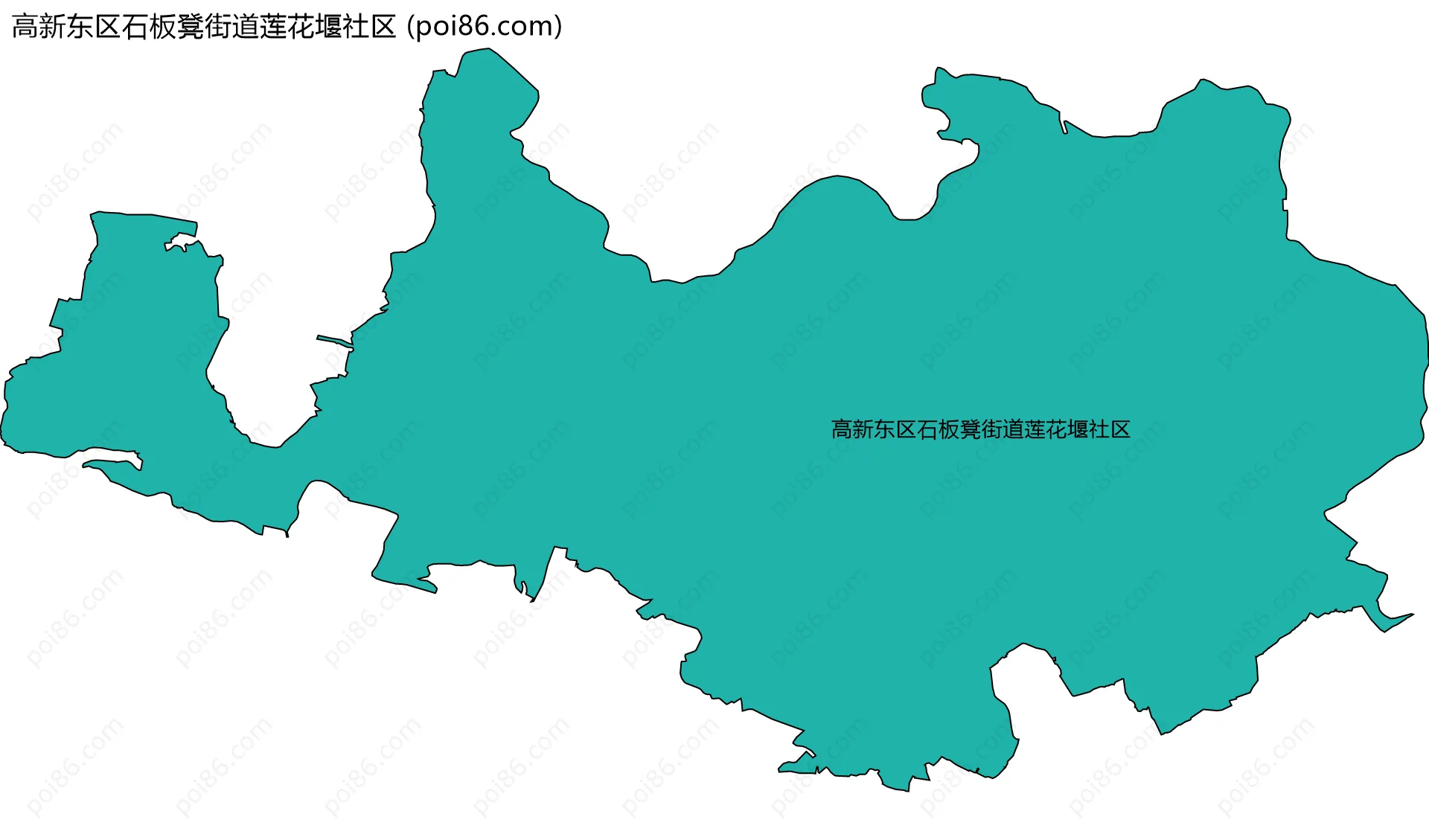 高新东区石板凳街道莲花堰社区边界地图