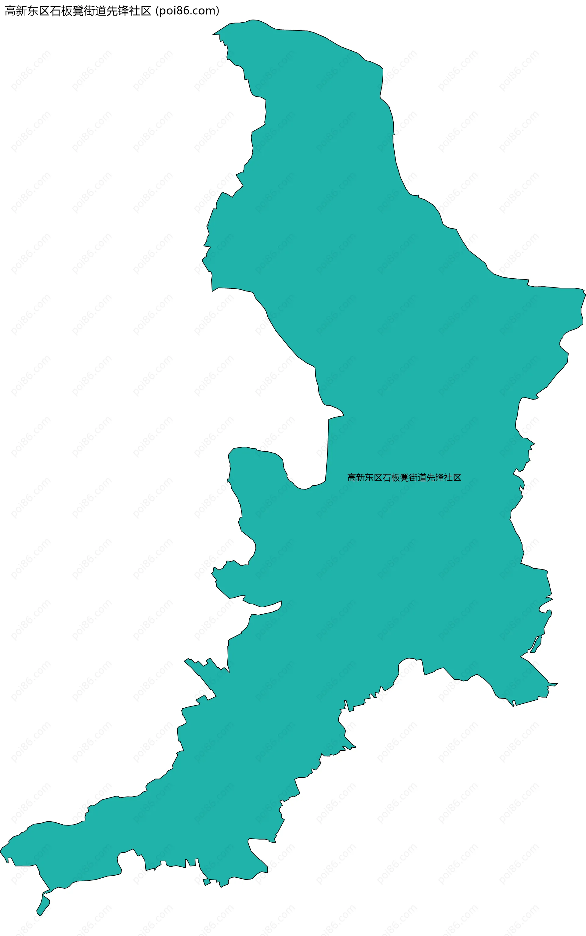 高新东区石板凳街道先锋社区边界地图