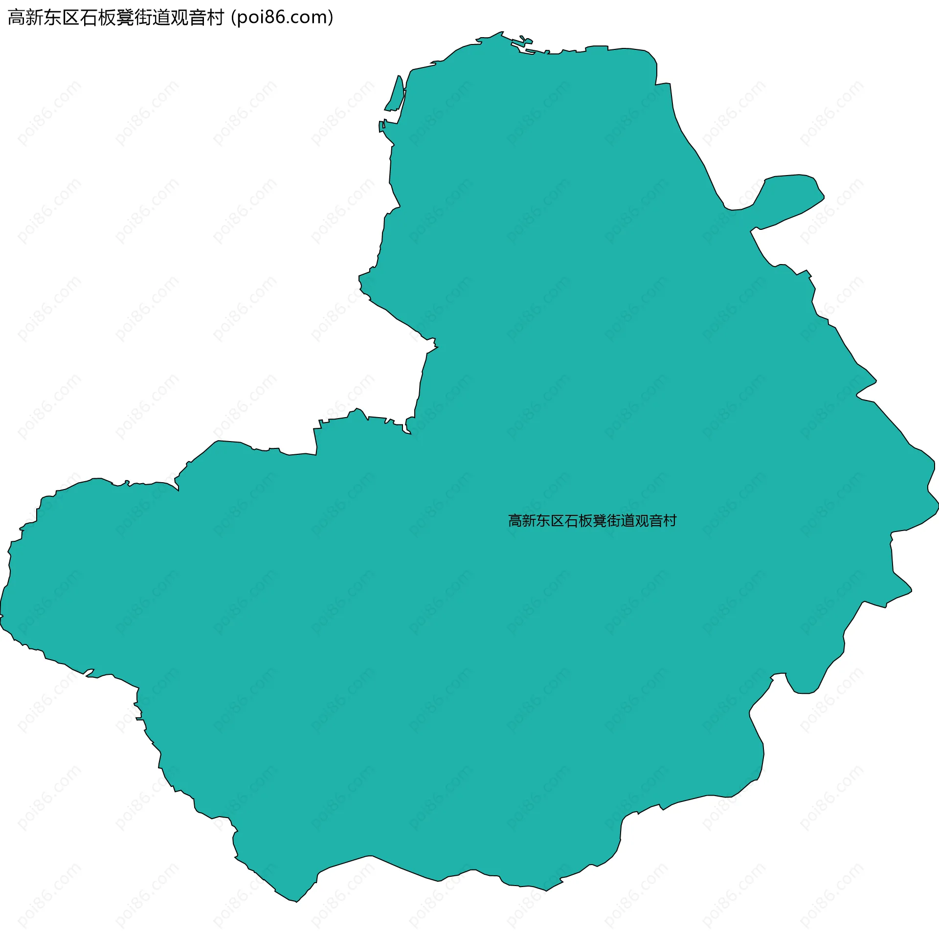 高新东区石板凳街道观音村边界地图