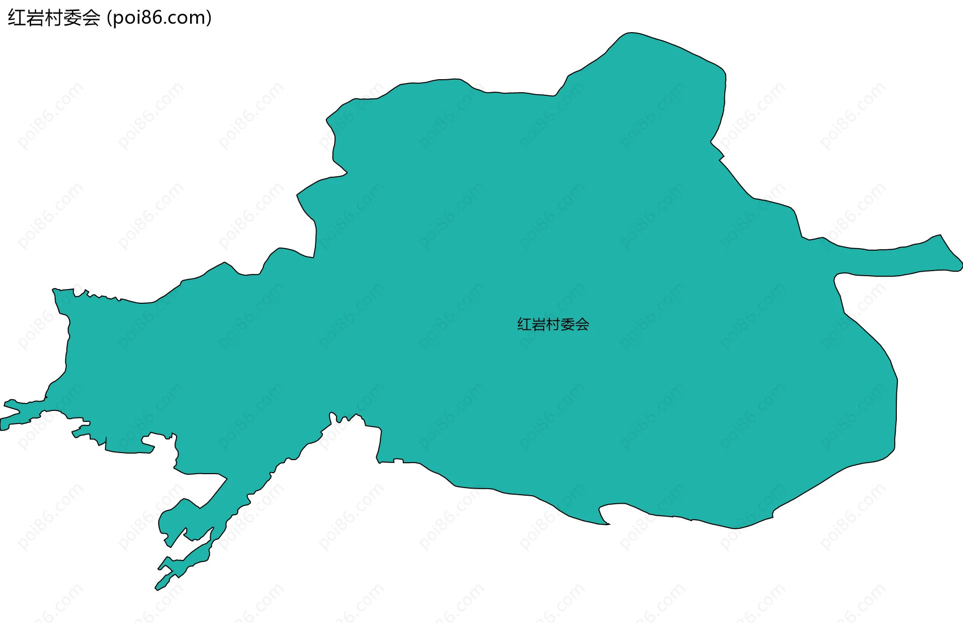 红岩村委会边界地图