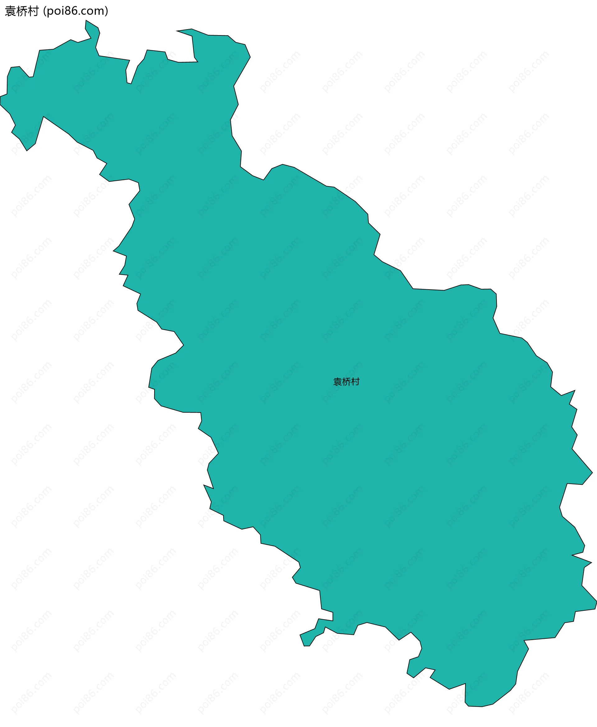 袁桥村边界地图