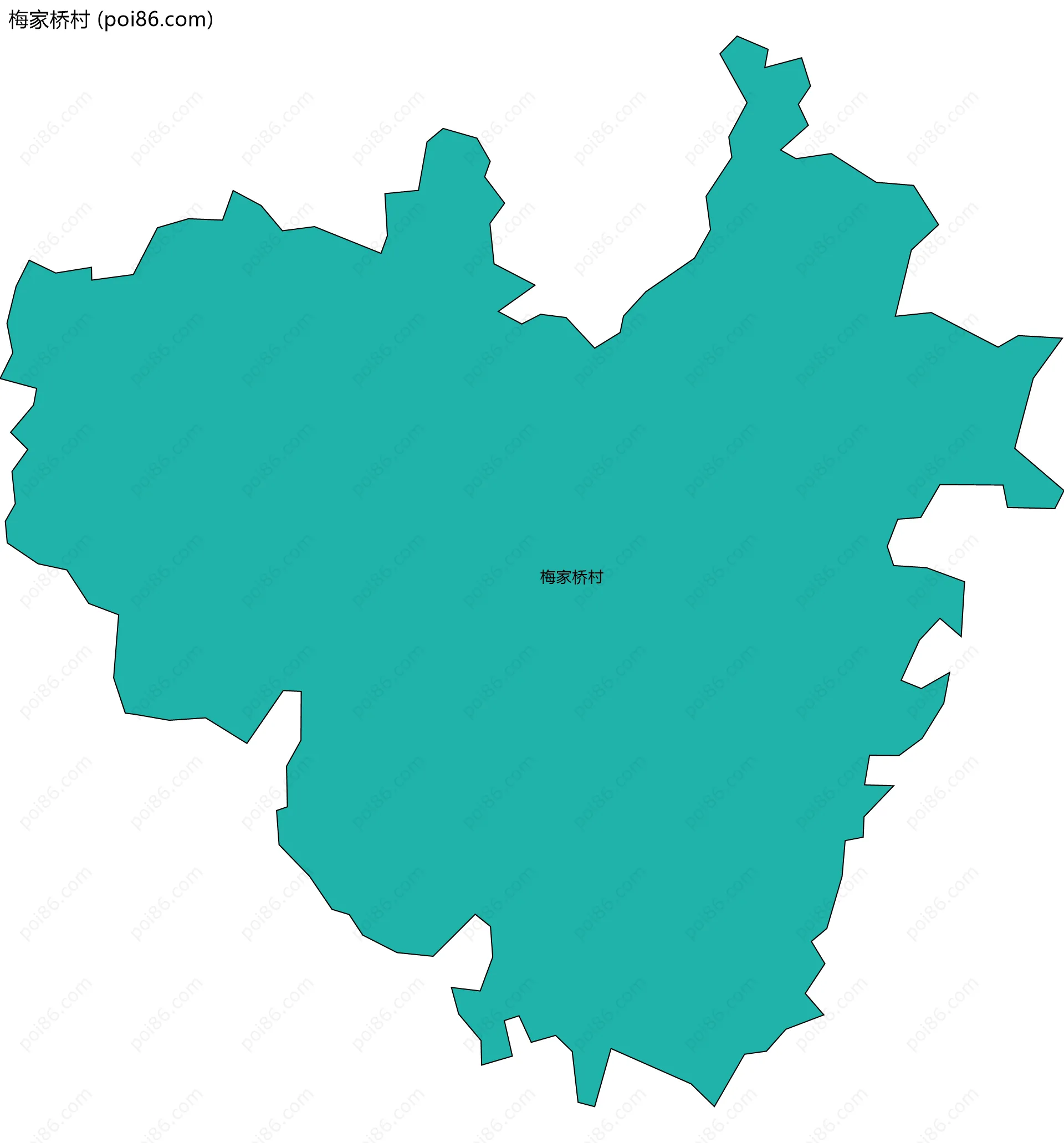 梅家桥村边界地图