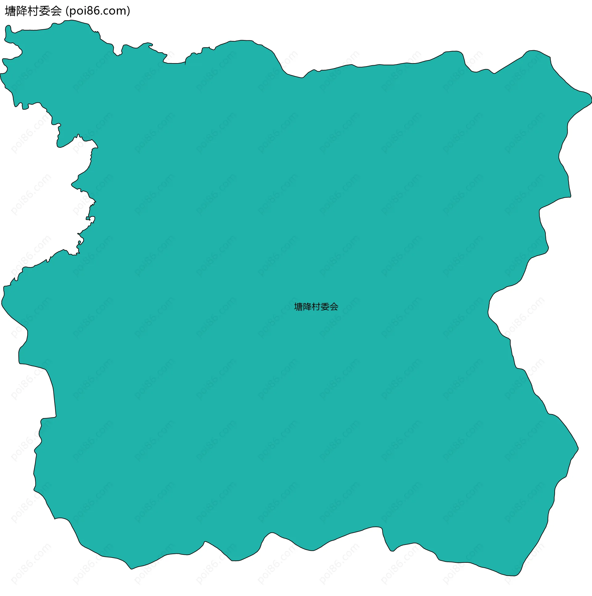 塘降村委会边界地图