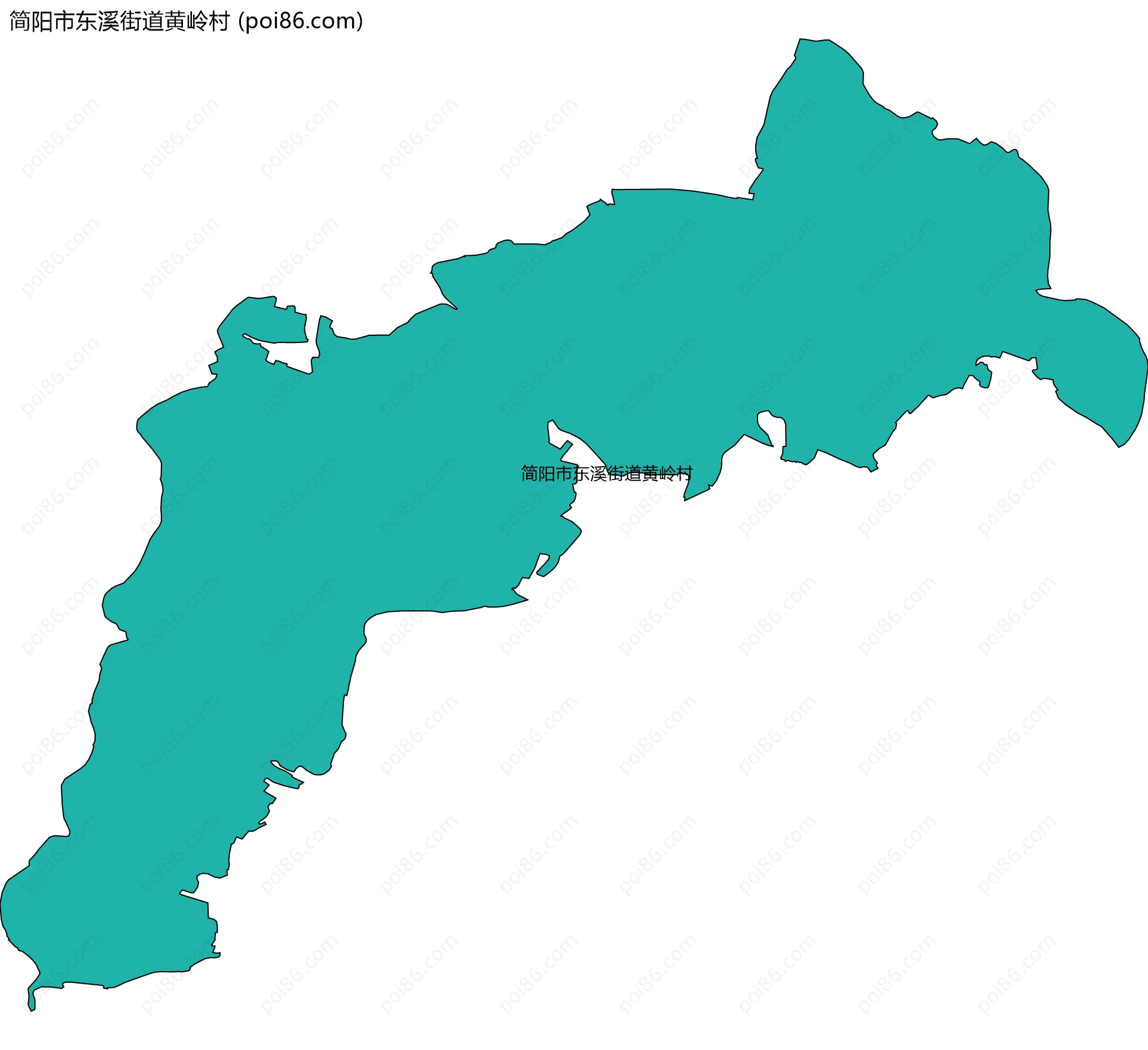 简阳市东溪街道黄岭村边界地图