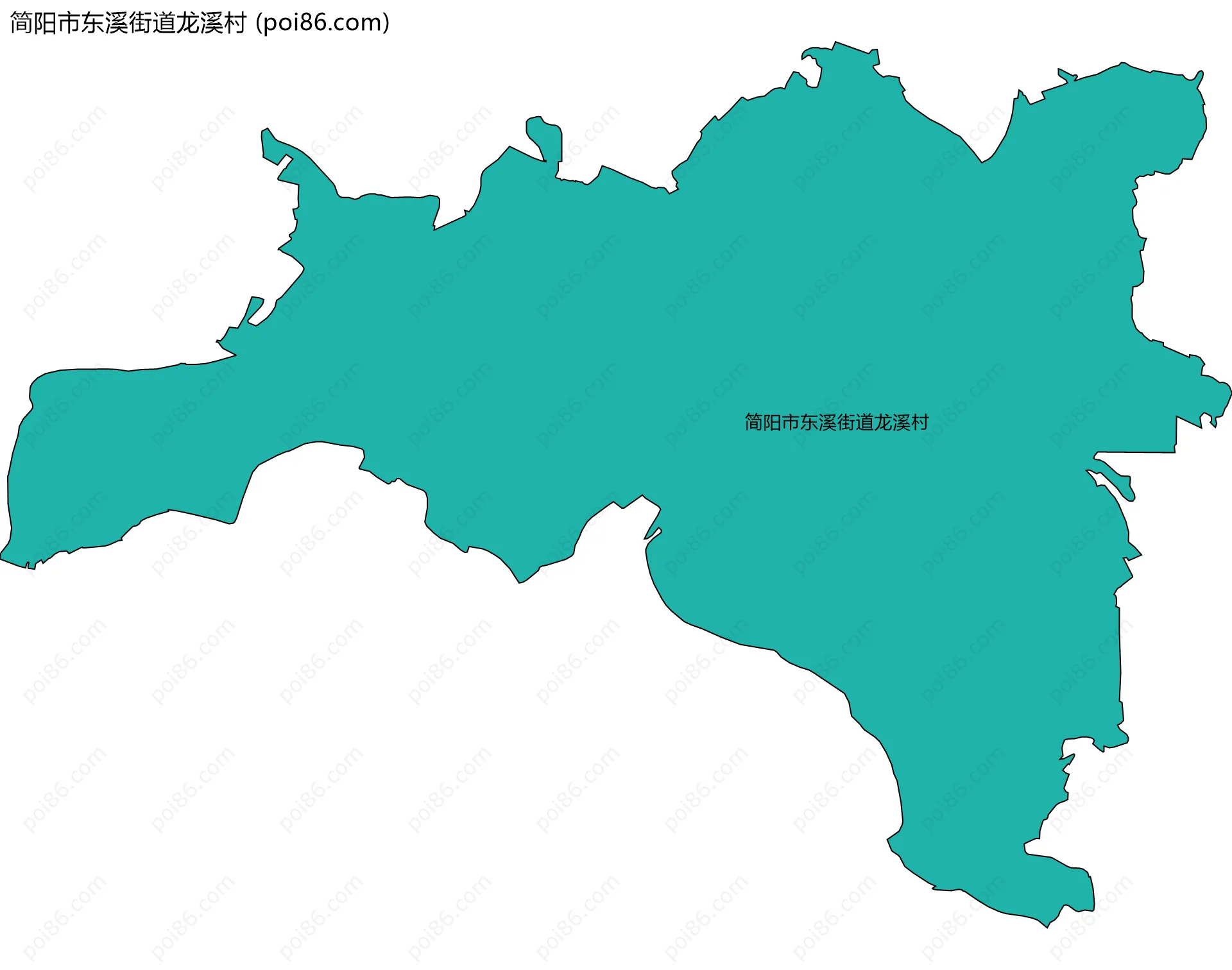 简阳市东溪街道龙溪村边界地图