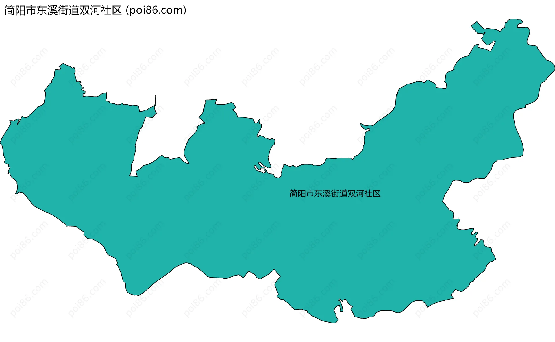 简阳市东溪街道双河社区边界地图