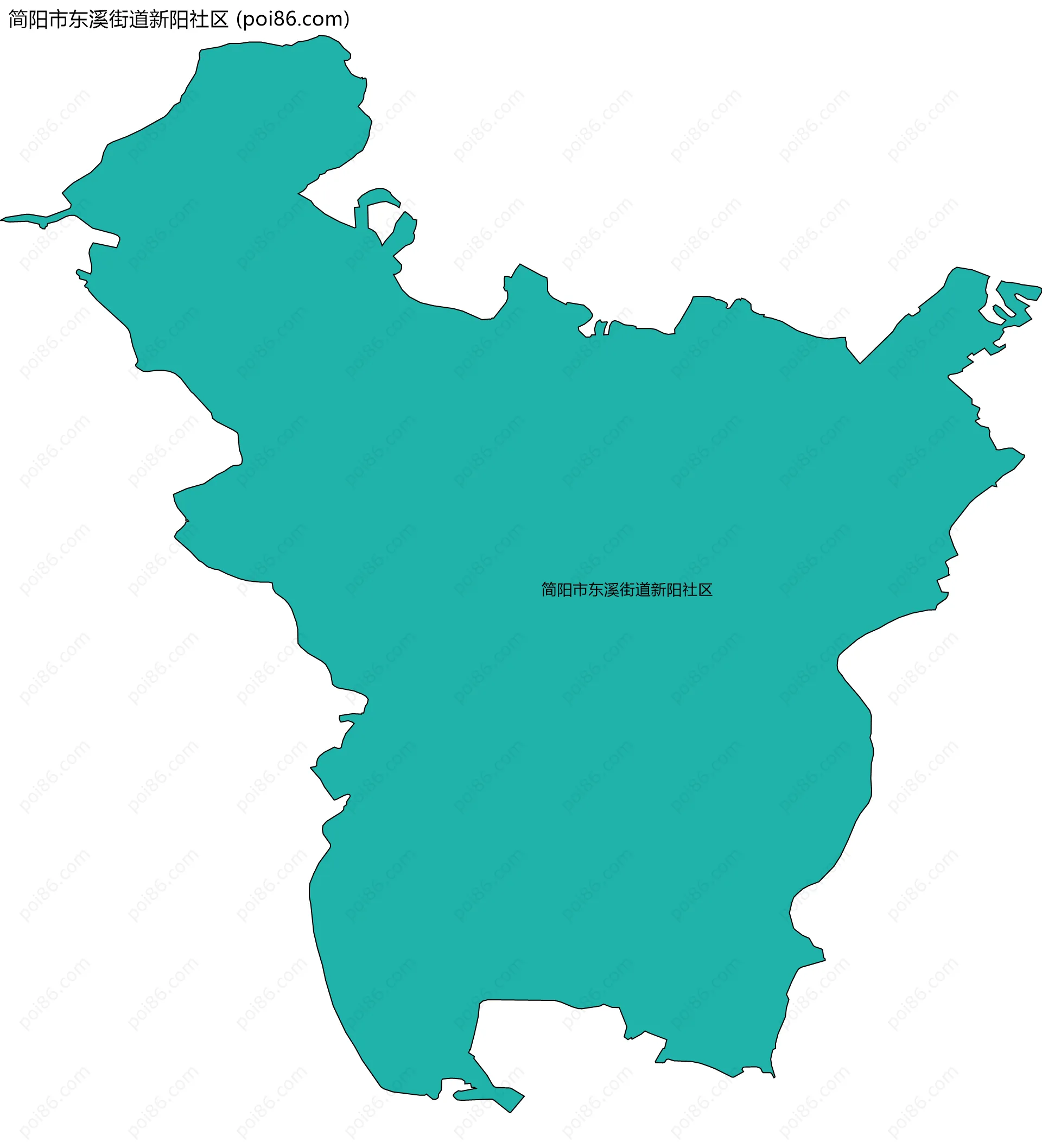 简阳市东溪街道新阳社区边界地图