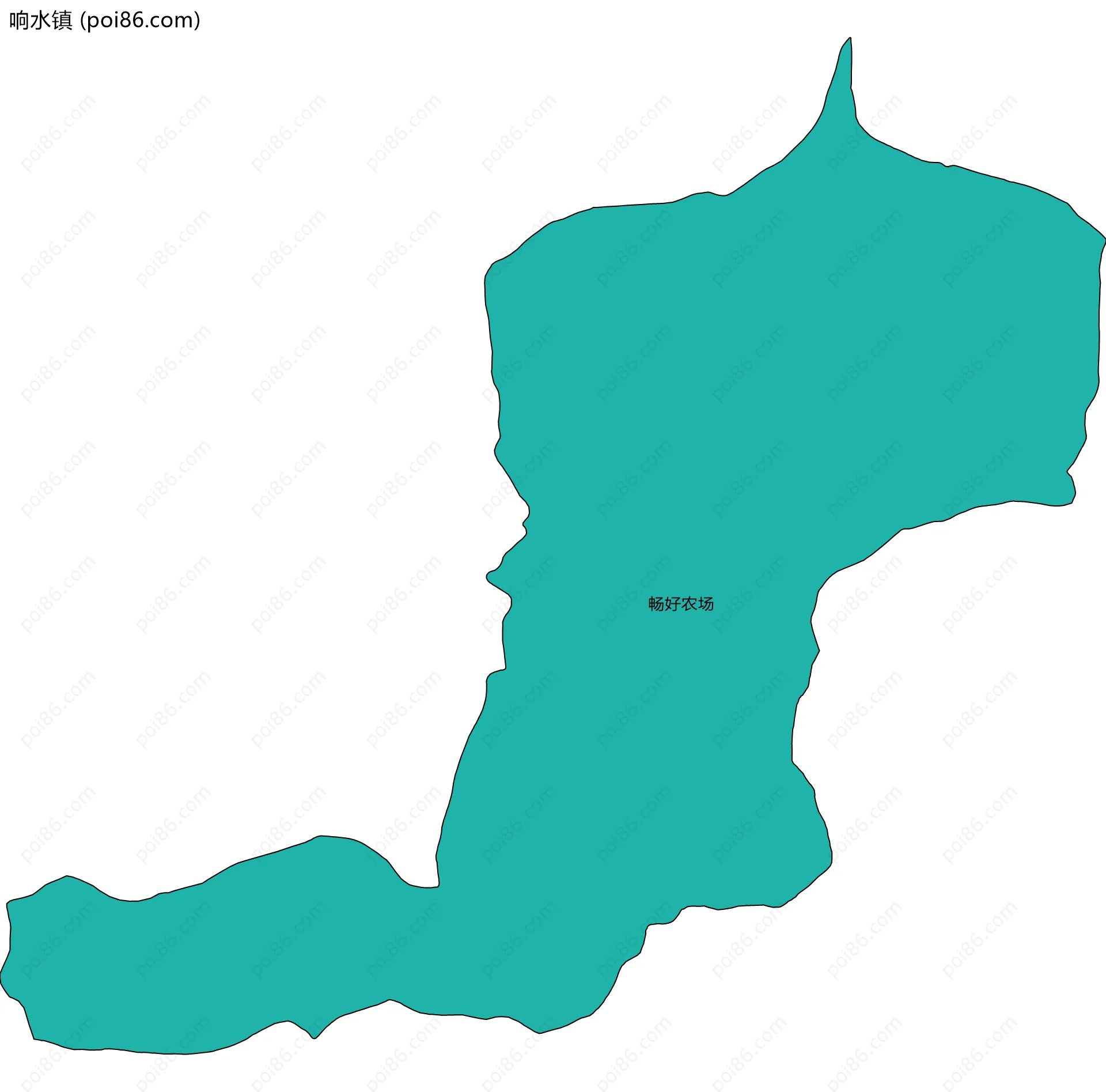响水镇边界地图(五级行政区划)