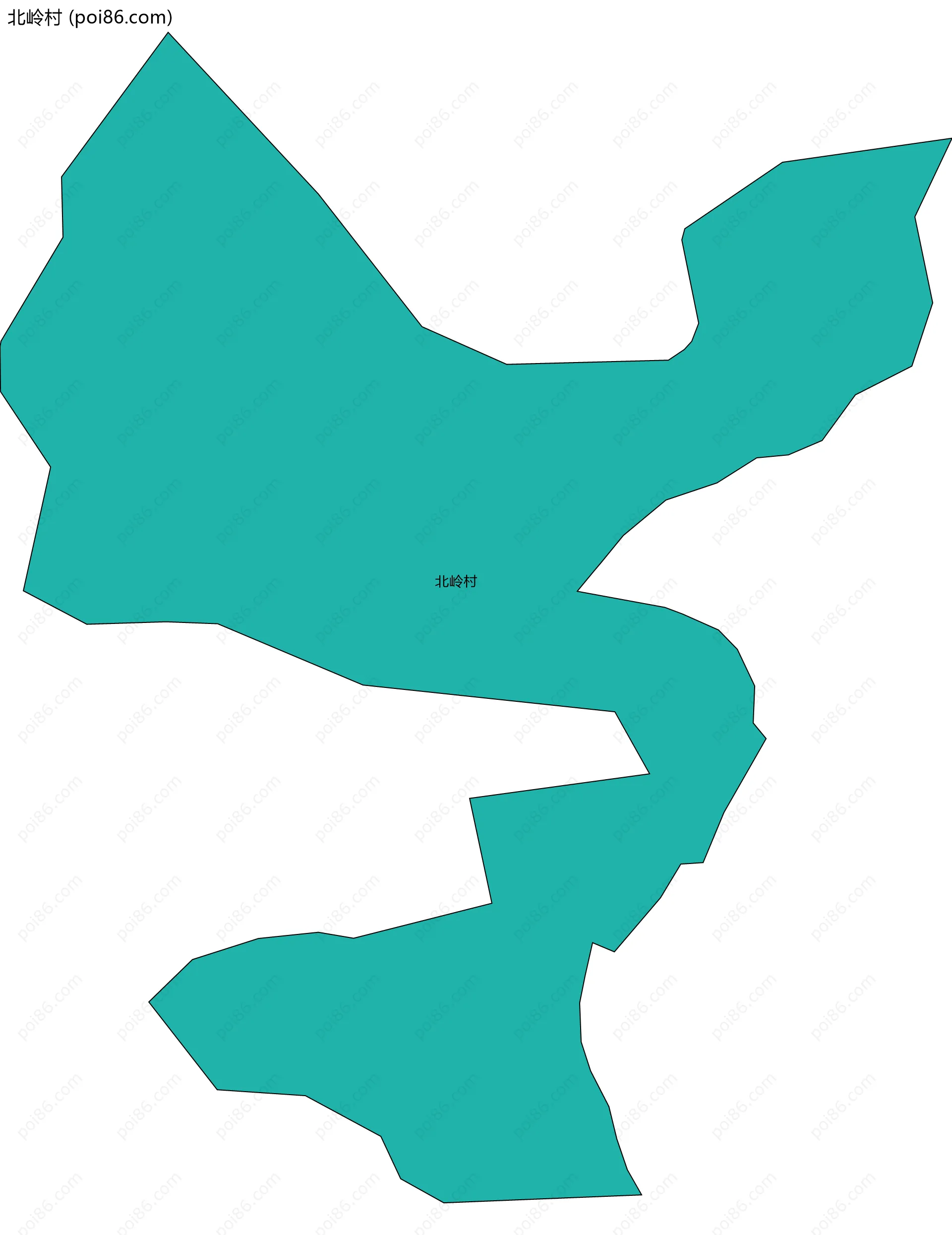 北岭村边界地图