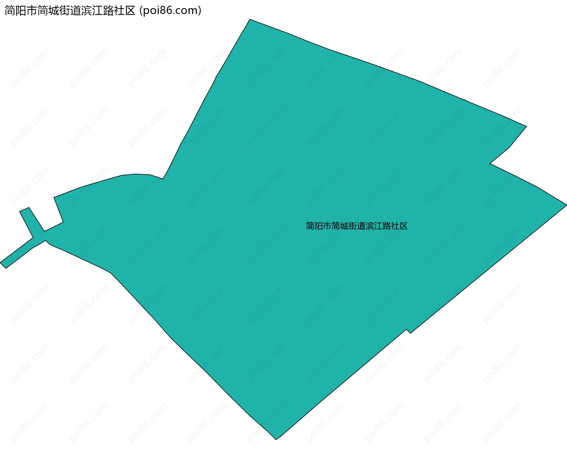 简阳市简城街道滨江路社区边界地图