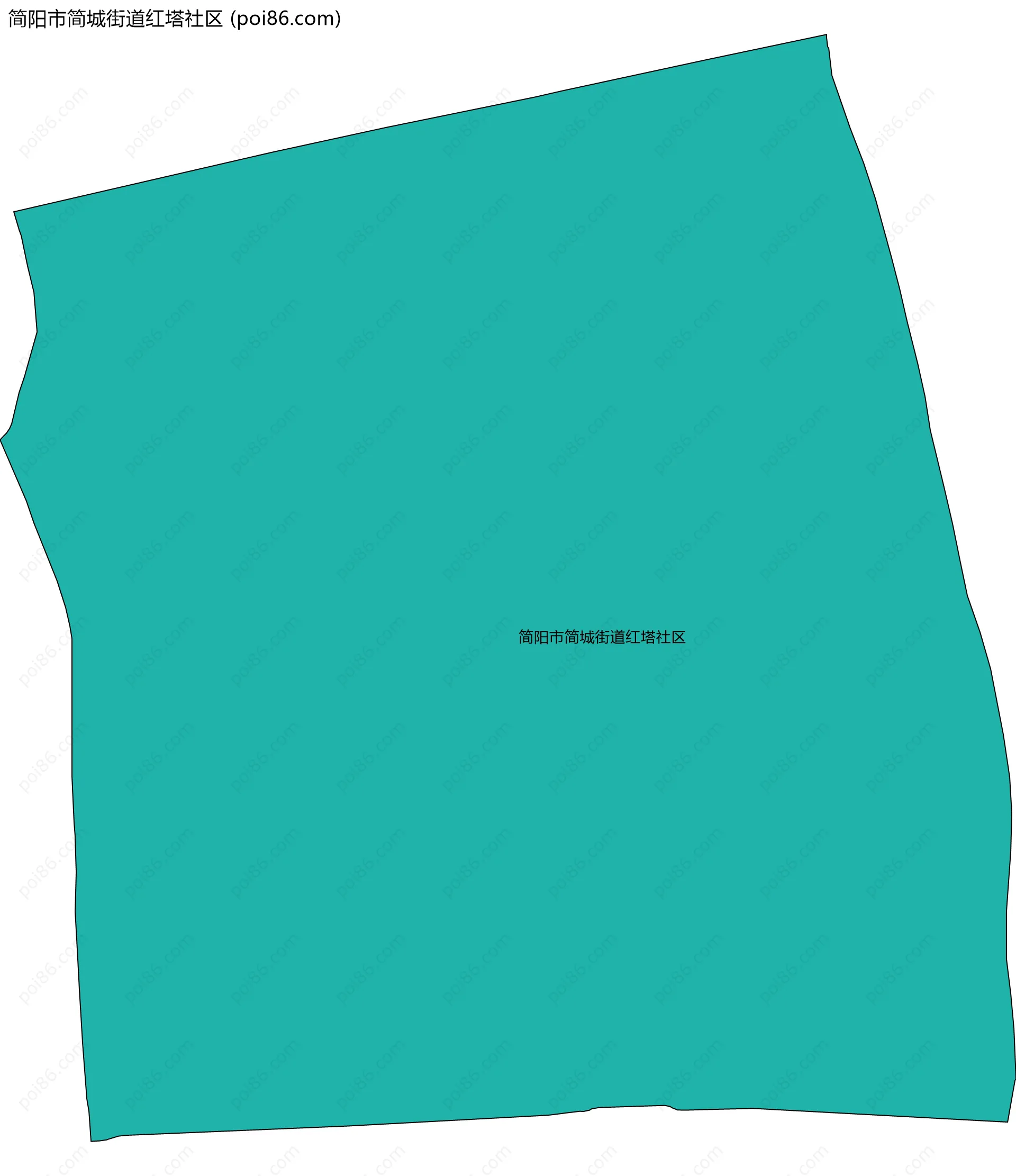 简阳市简城街道红塔社区边界地图