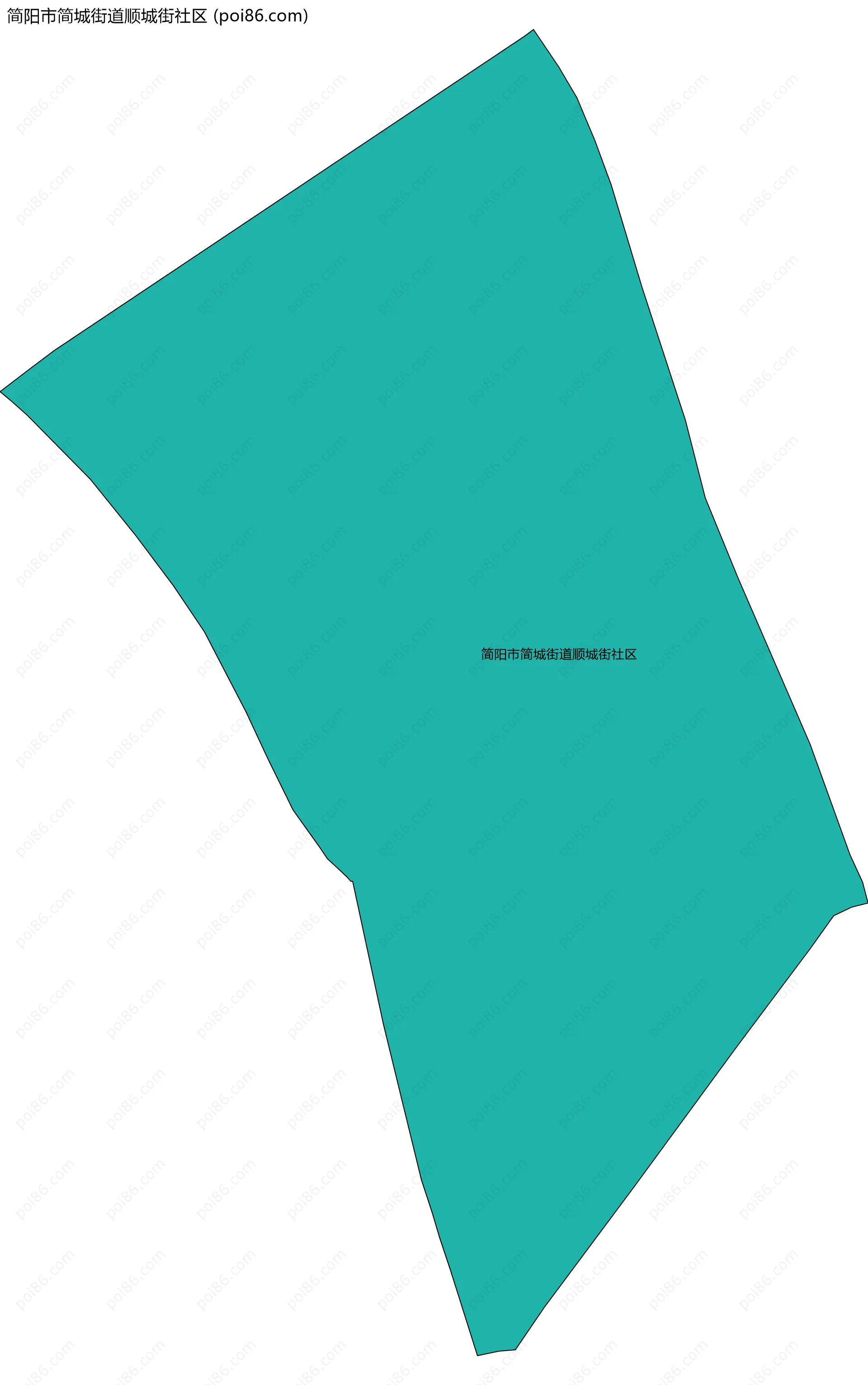 简阳市简城街道顺城街社区边界地图