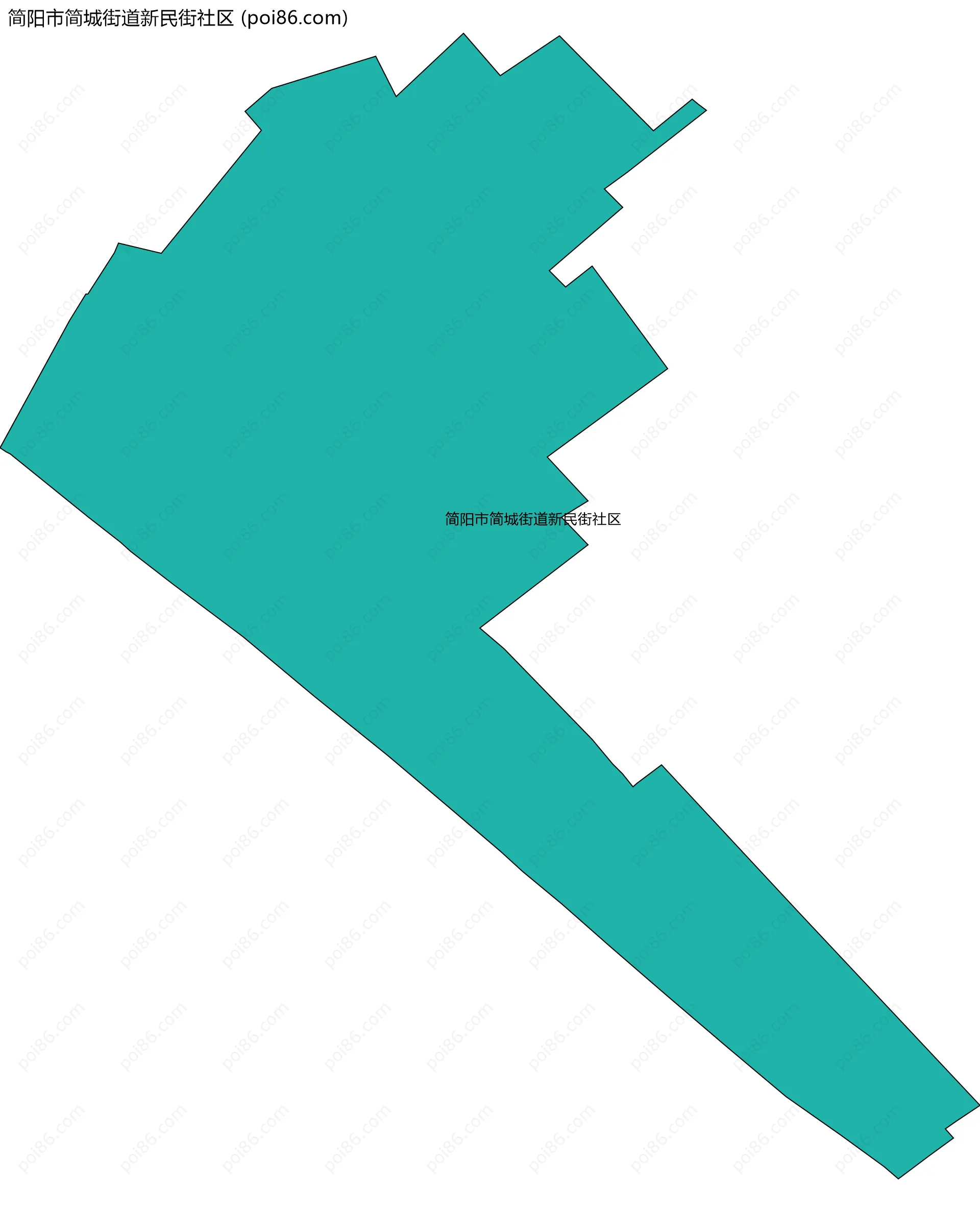 简阳市简城街道新民街社区边界地图