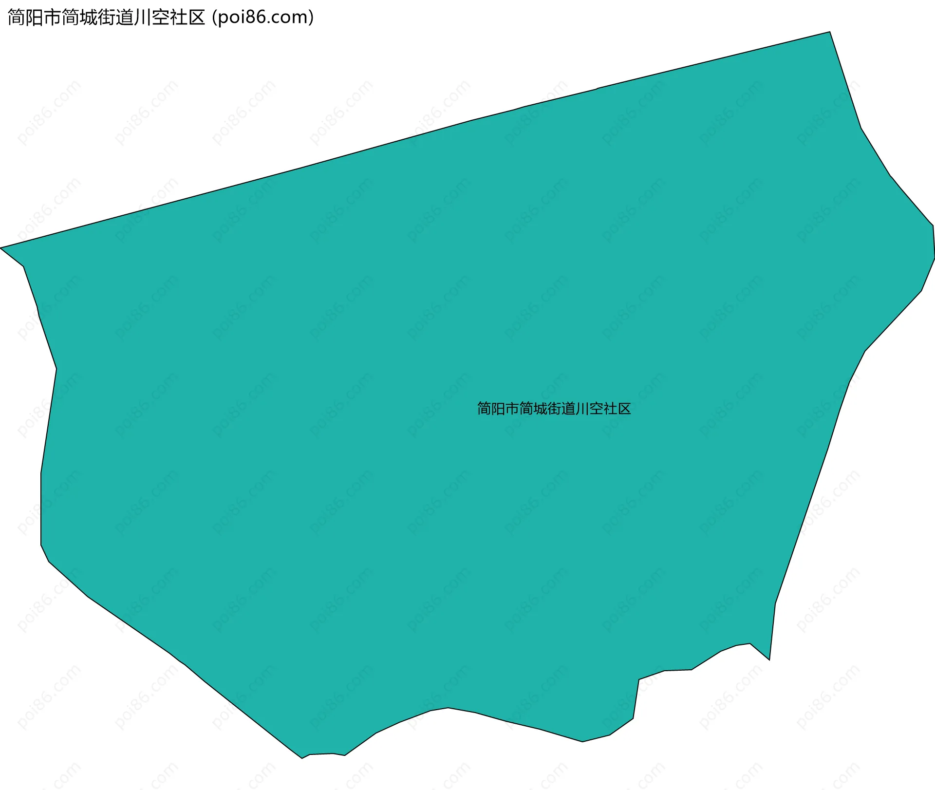简阳市简城街道川空社区边界地图