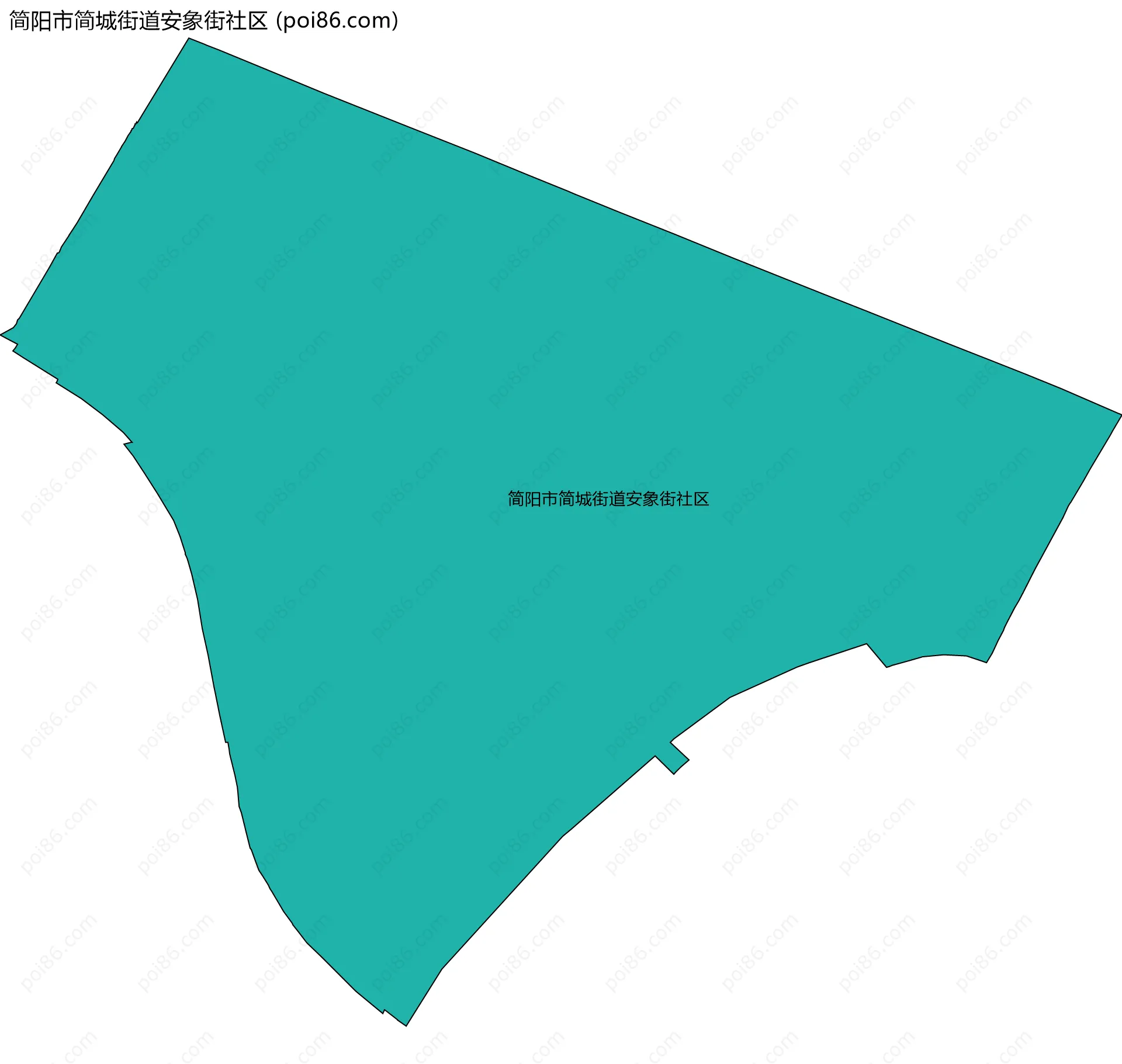 简阳市简城街道安象街社区边界地图