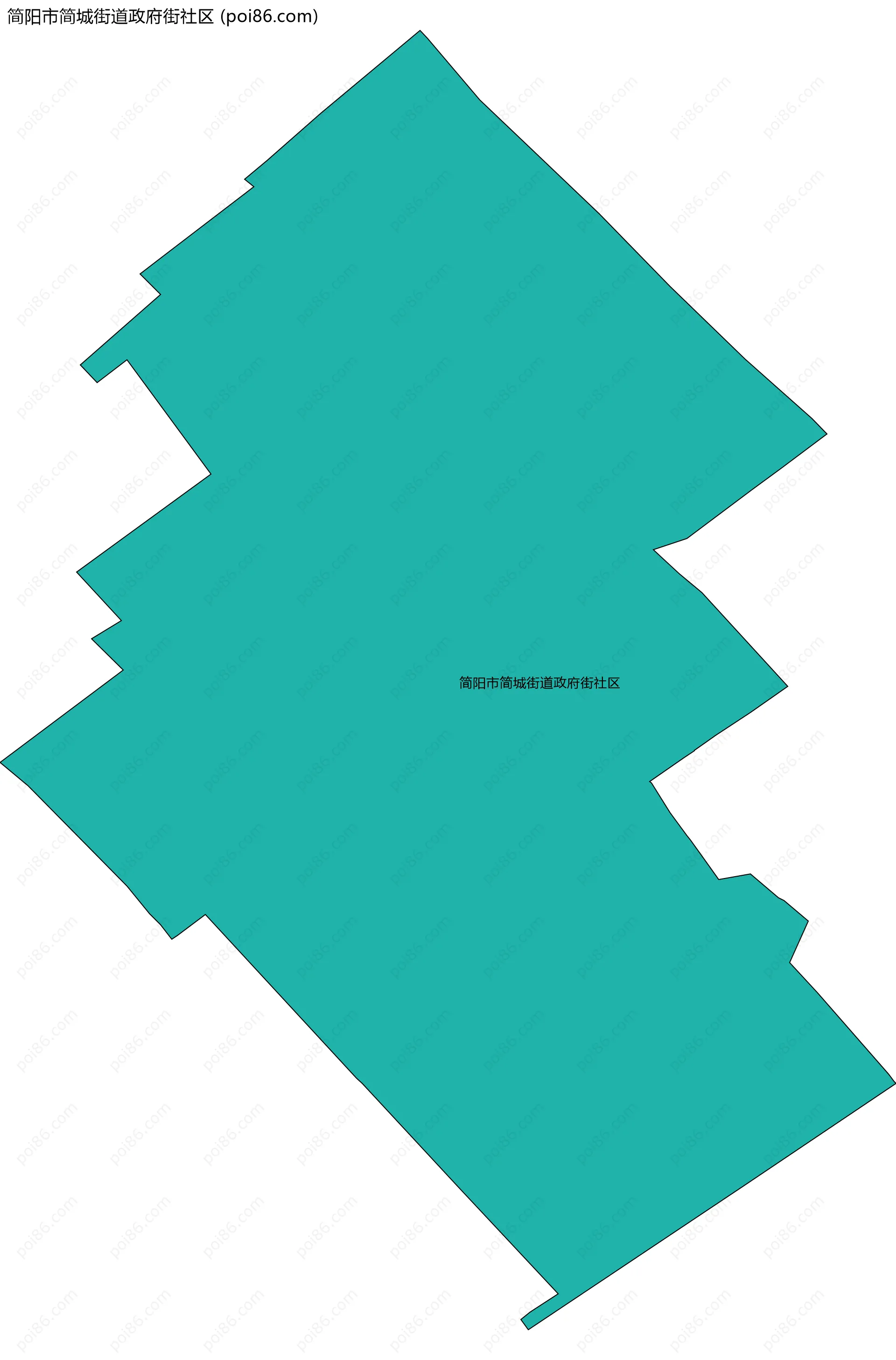 简阳市简城街道政府街社区边界地图