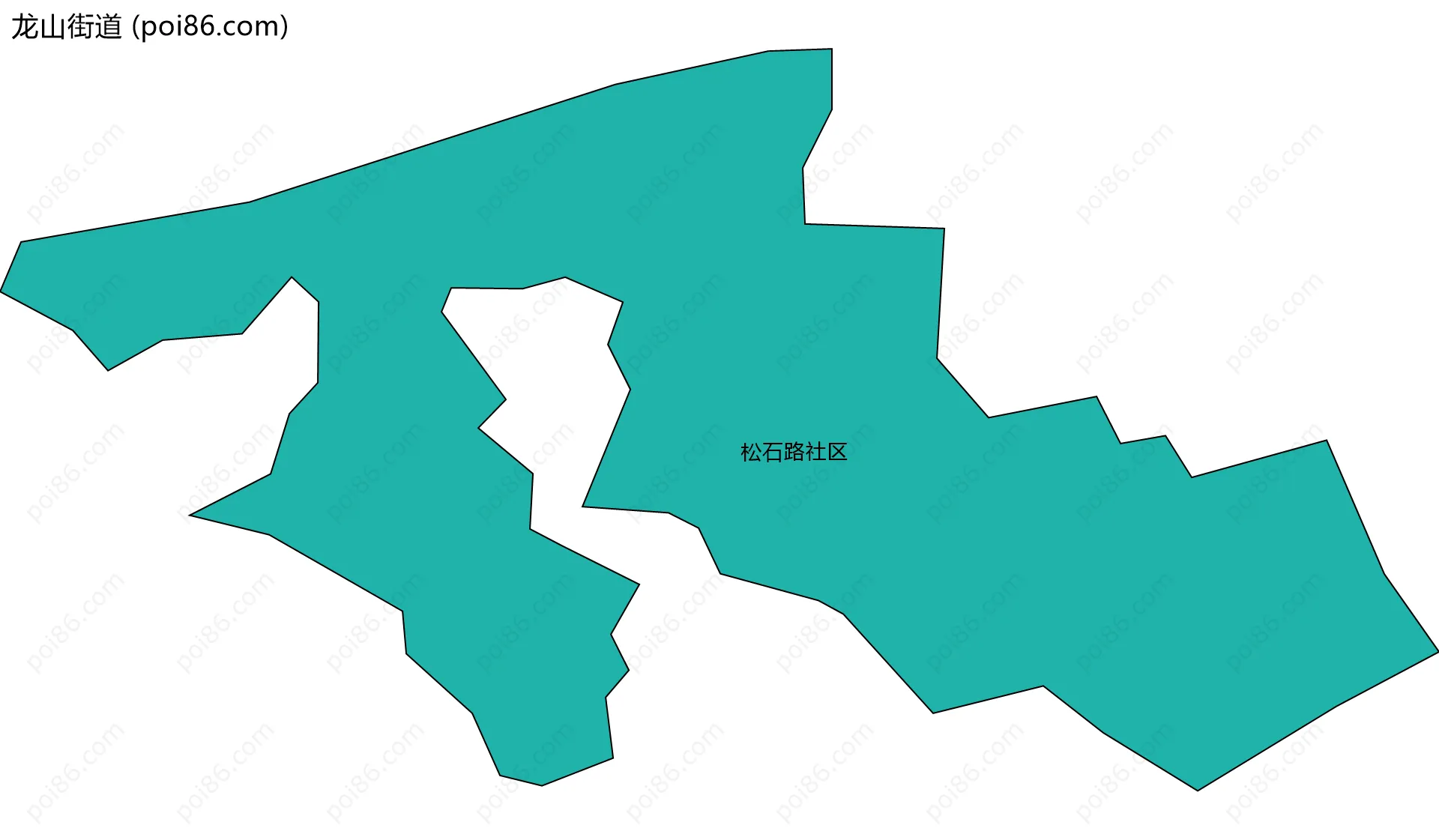 龙山街道边界地图(五级行政区划)