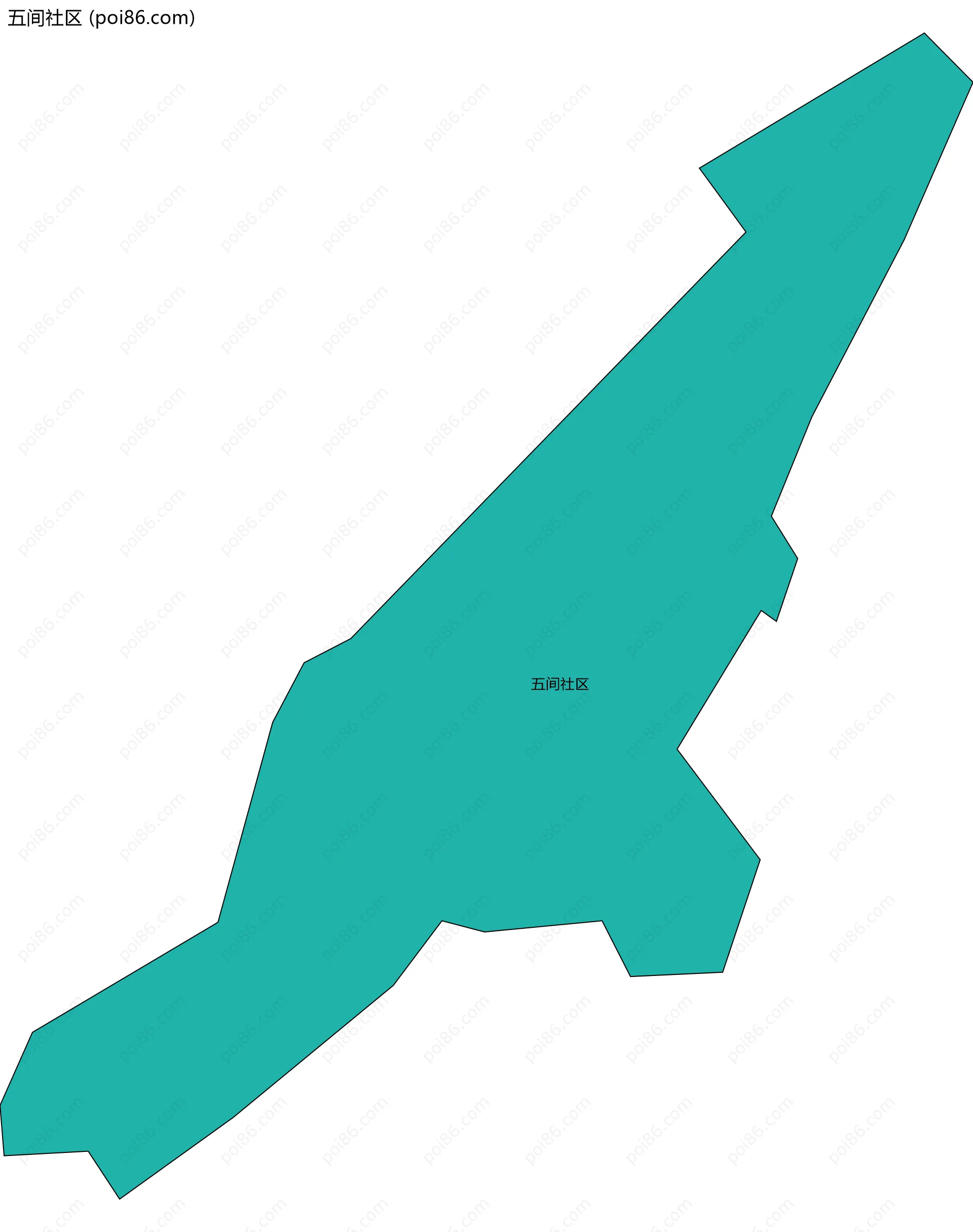 五间社区边界地图