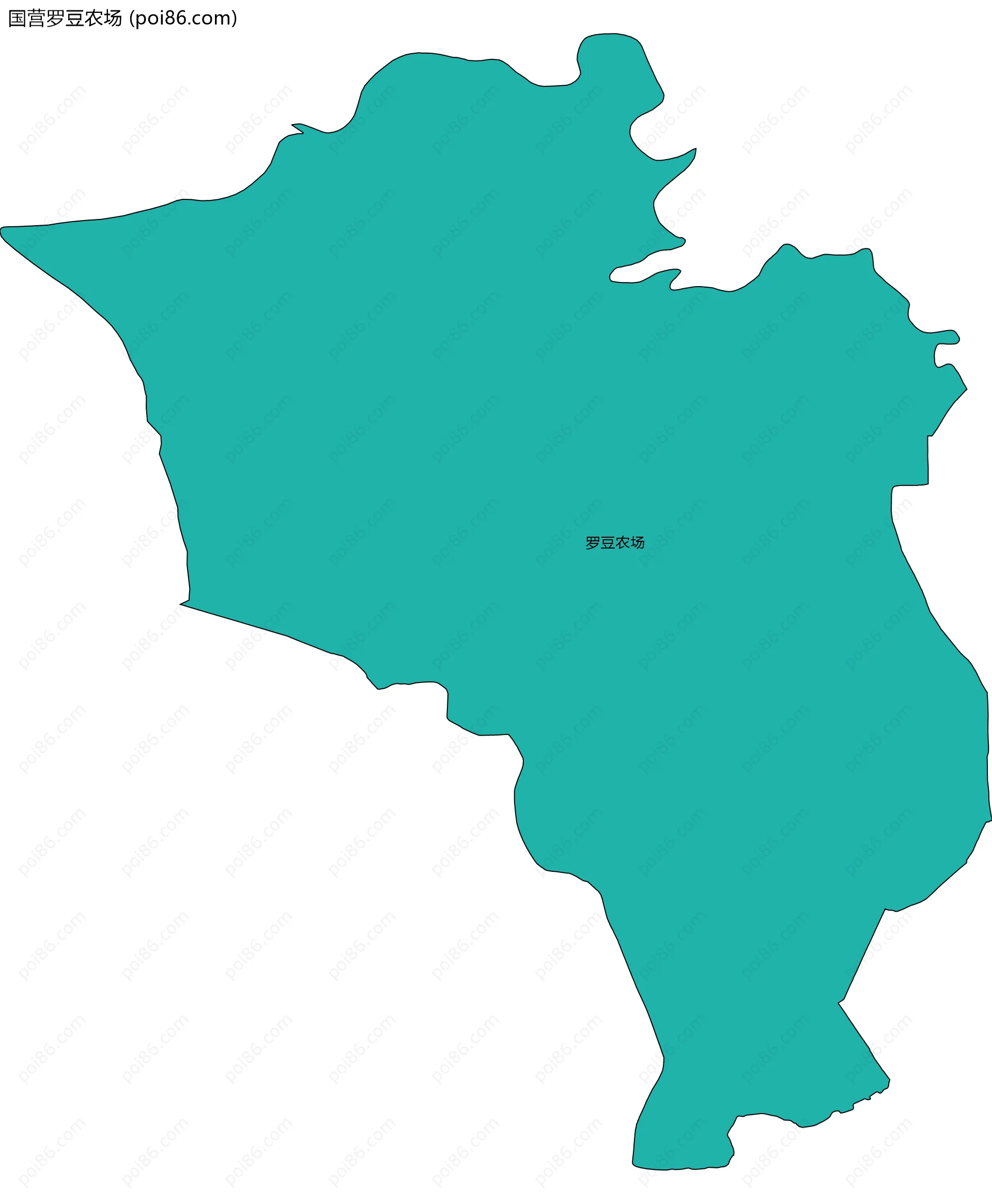 国营罗豆农场边界地图(五级行政区划)