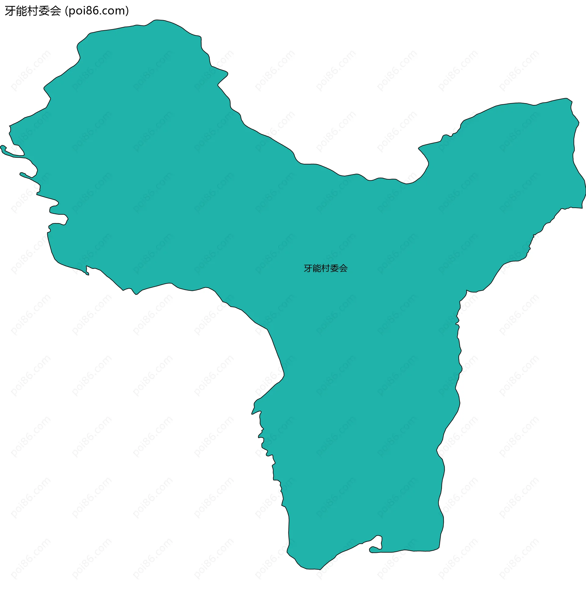 牙能村委会边界地图