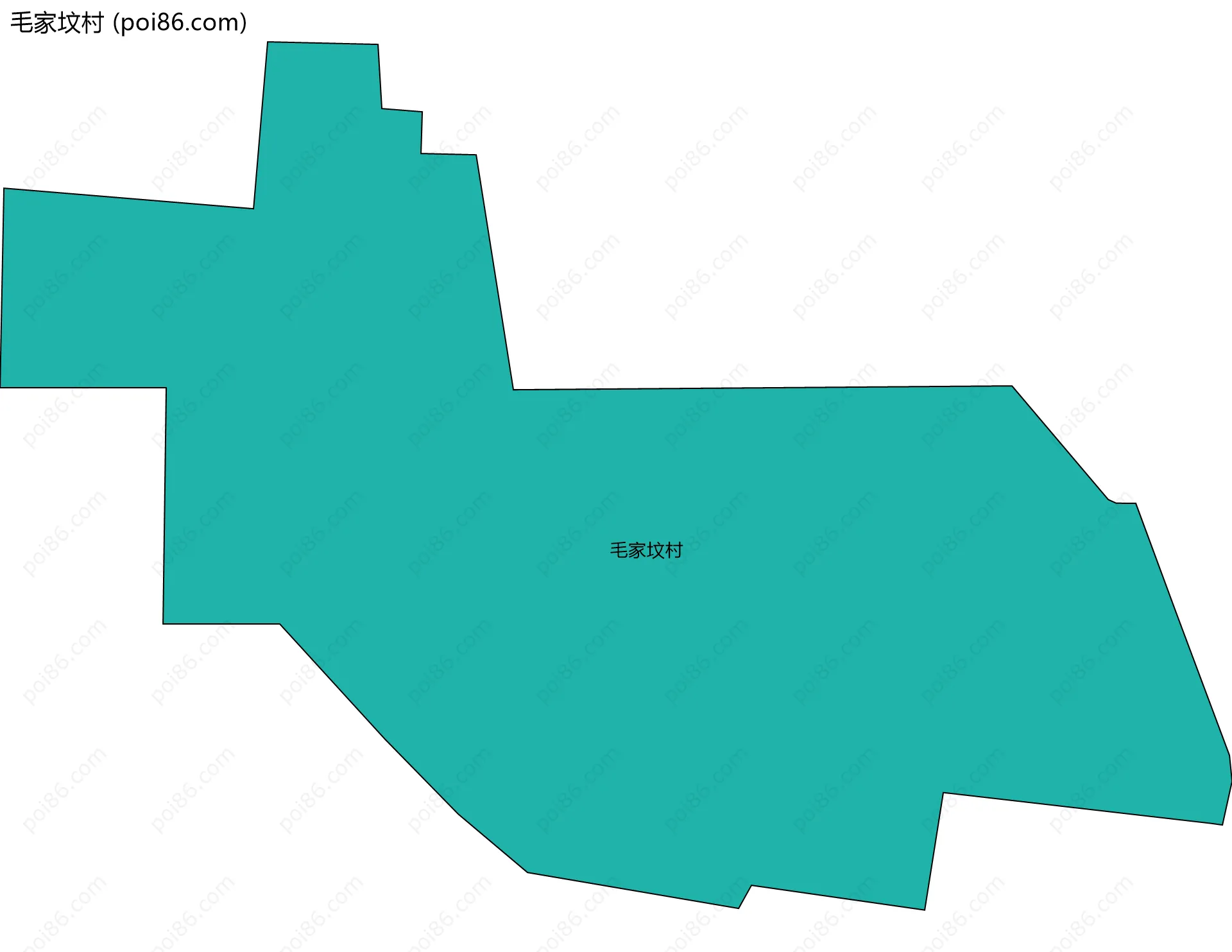 毛家坟村边界地图