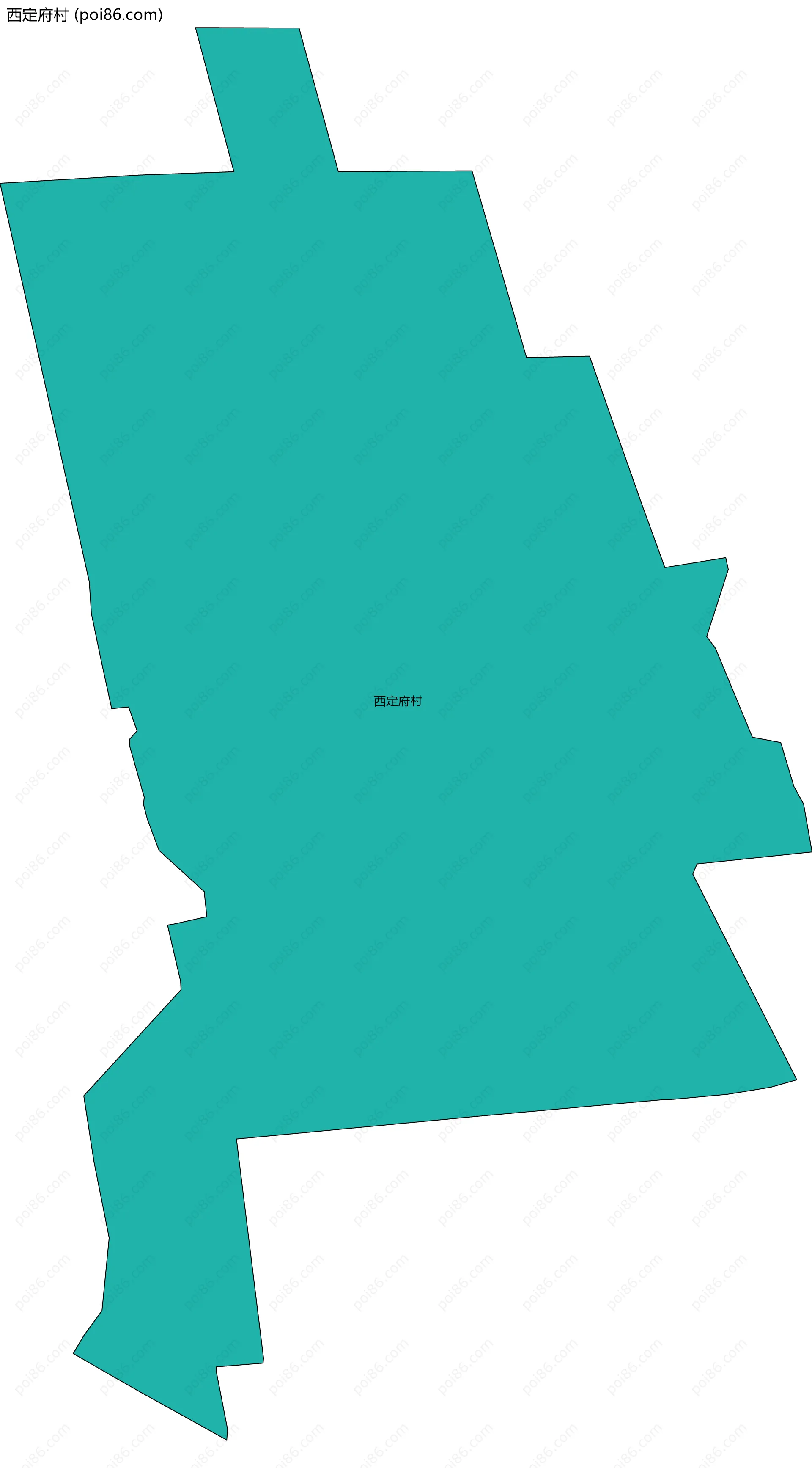 西定府村边界地图