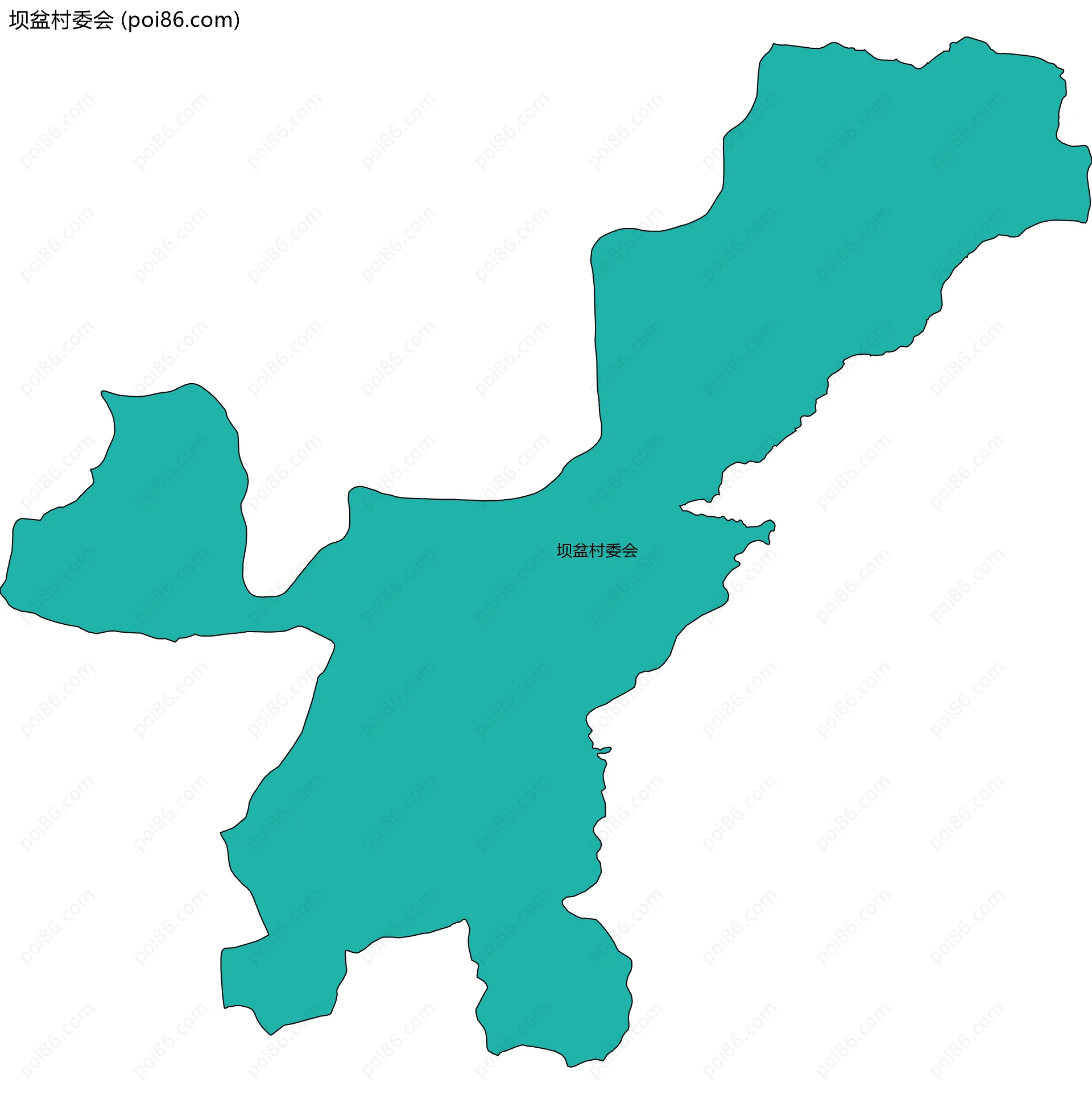 坝盆村委会边界地图