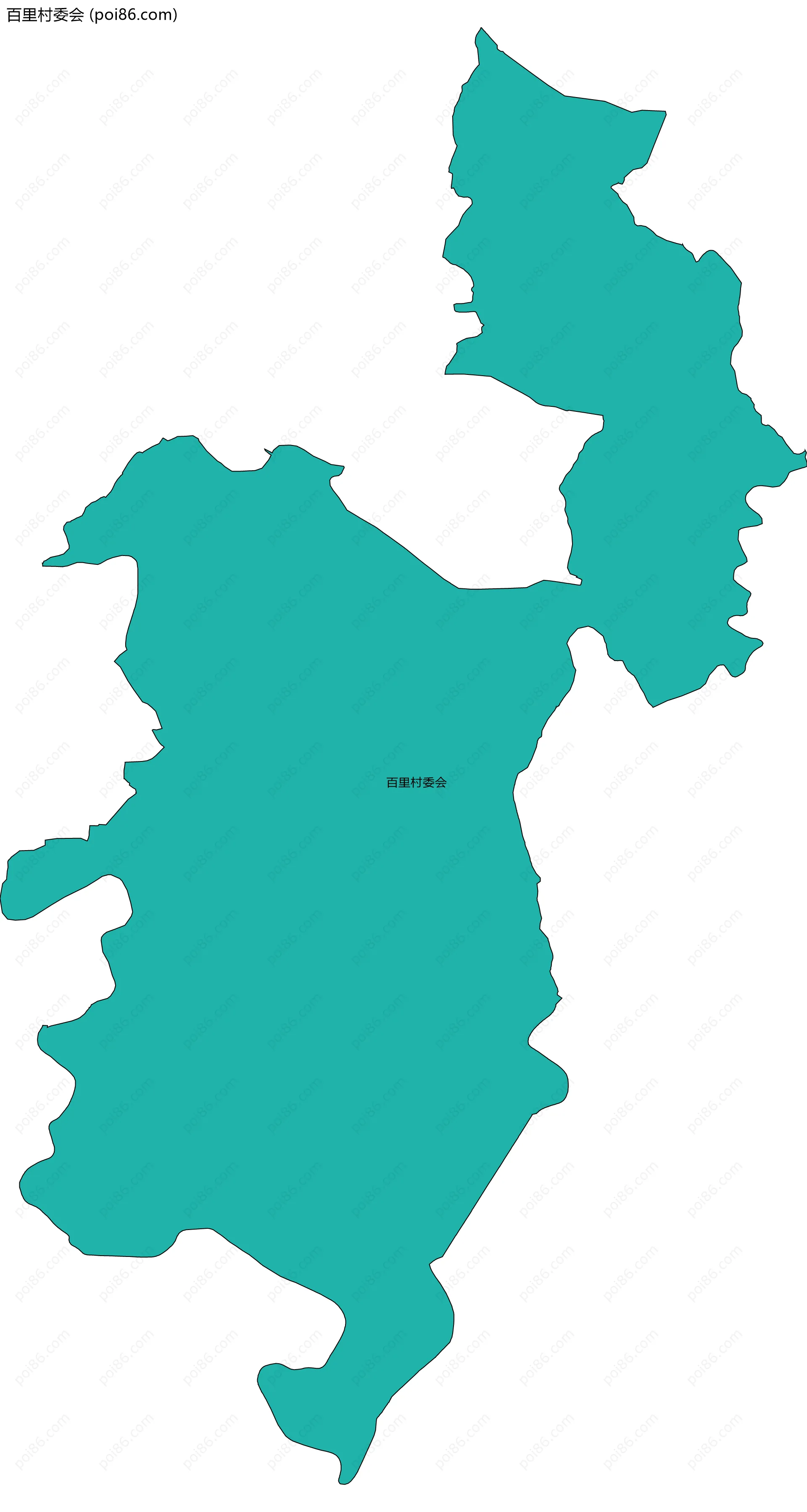 百里村委会边界地图