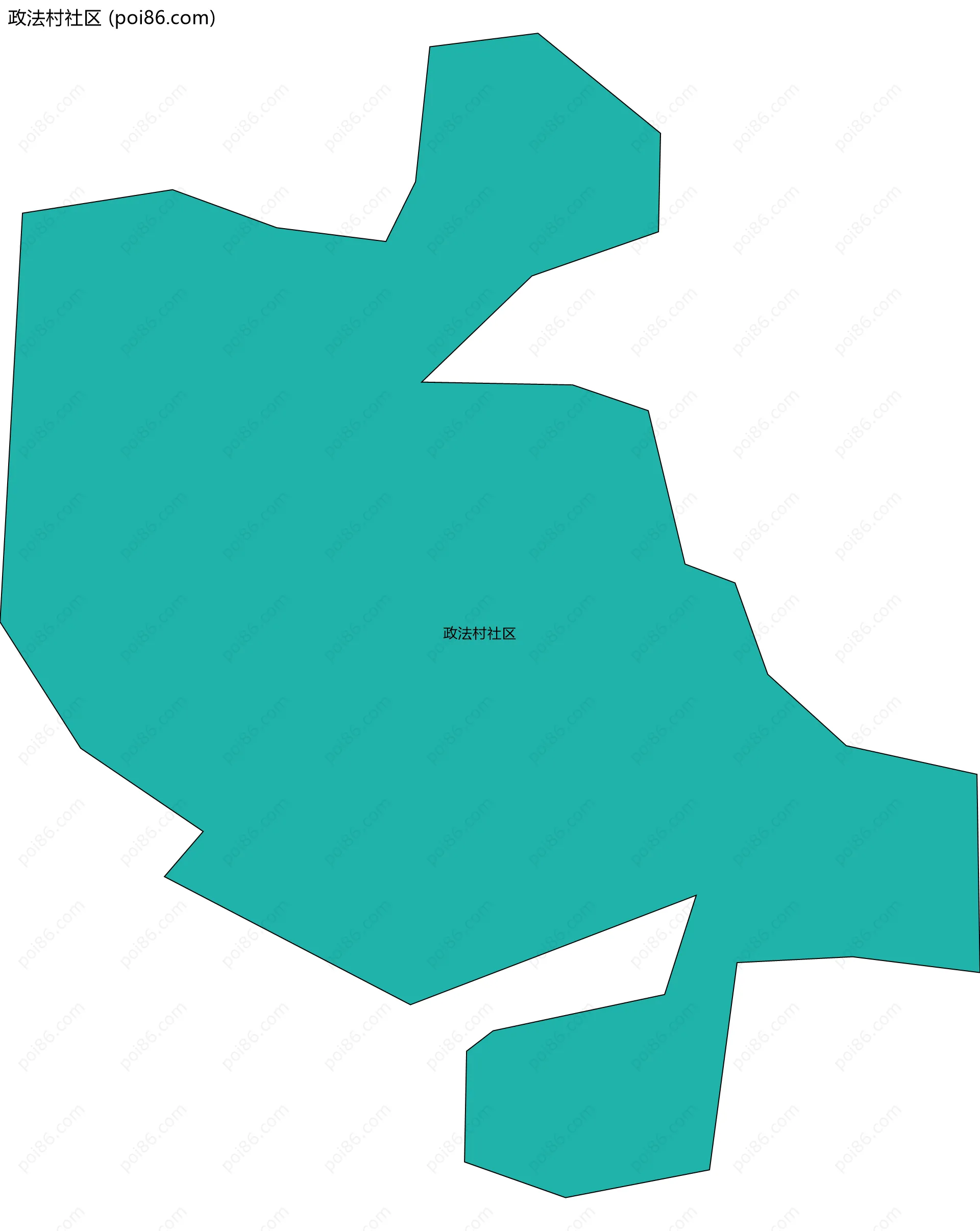 政法村社区边界地图