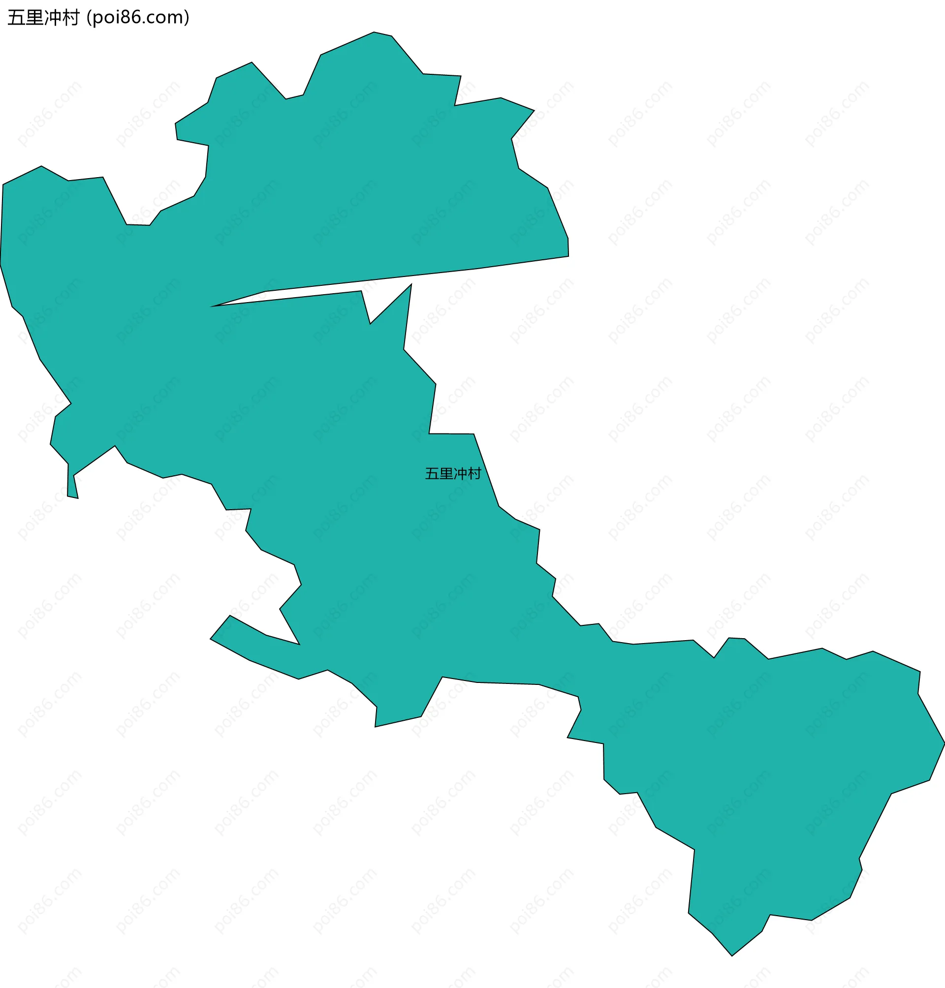 五里冲村边界地图