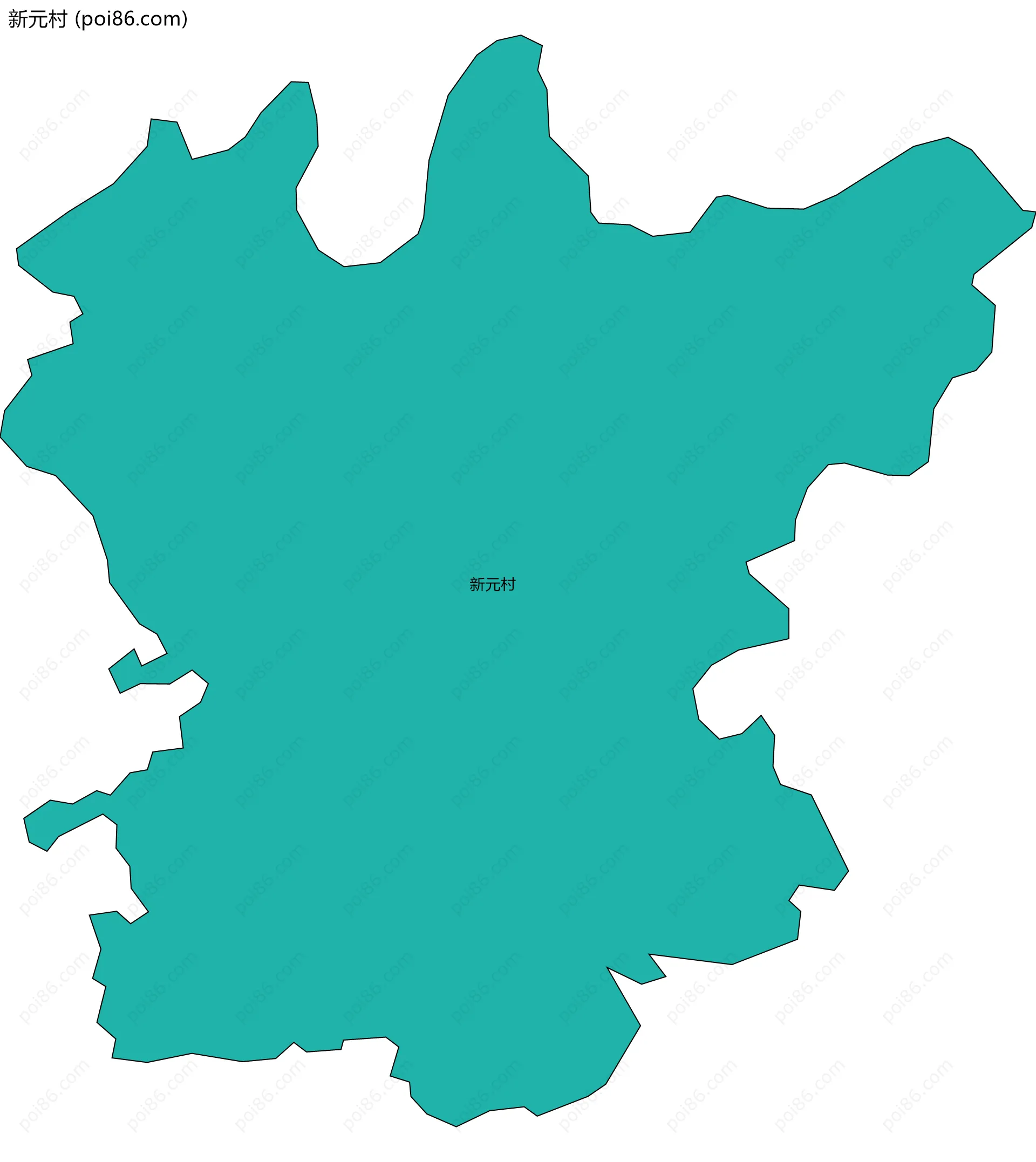 新元村边界地图